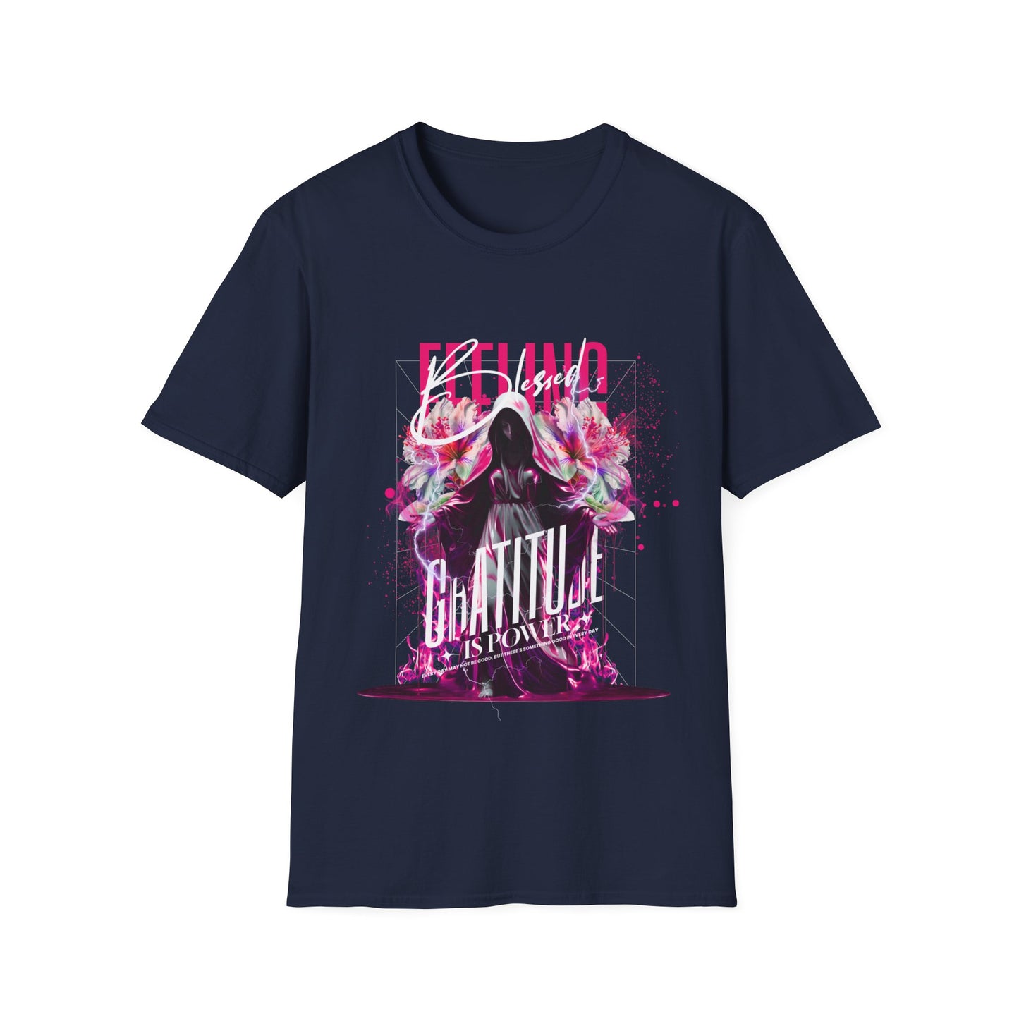 Feeling Beautiful Is Powerful T-Shirt — Floral Hooded Silhouette Tee
