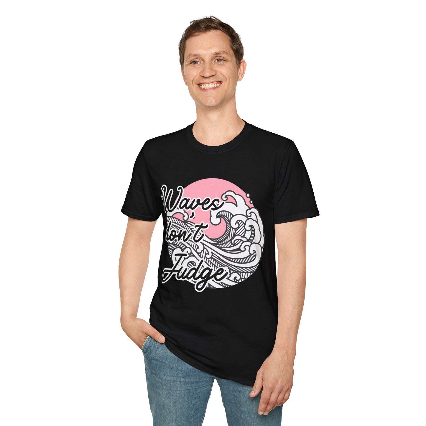 Waves Don't Judge Unisex Softstyle T-Shirt - Relaxed Summer Vibe Tee