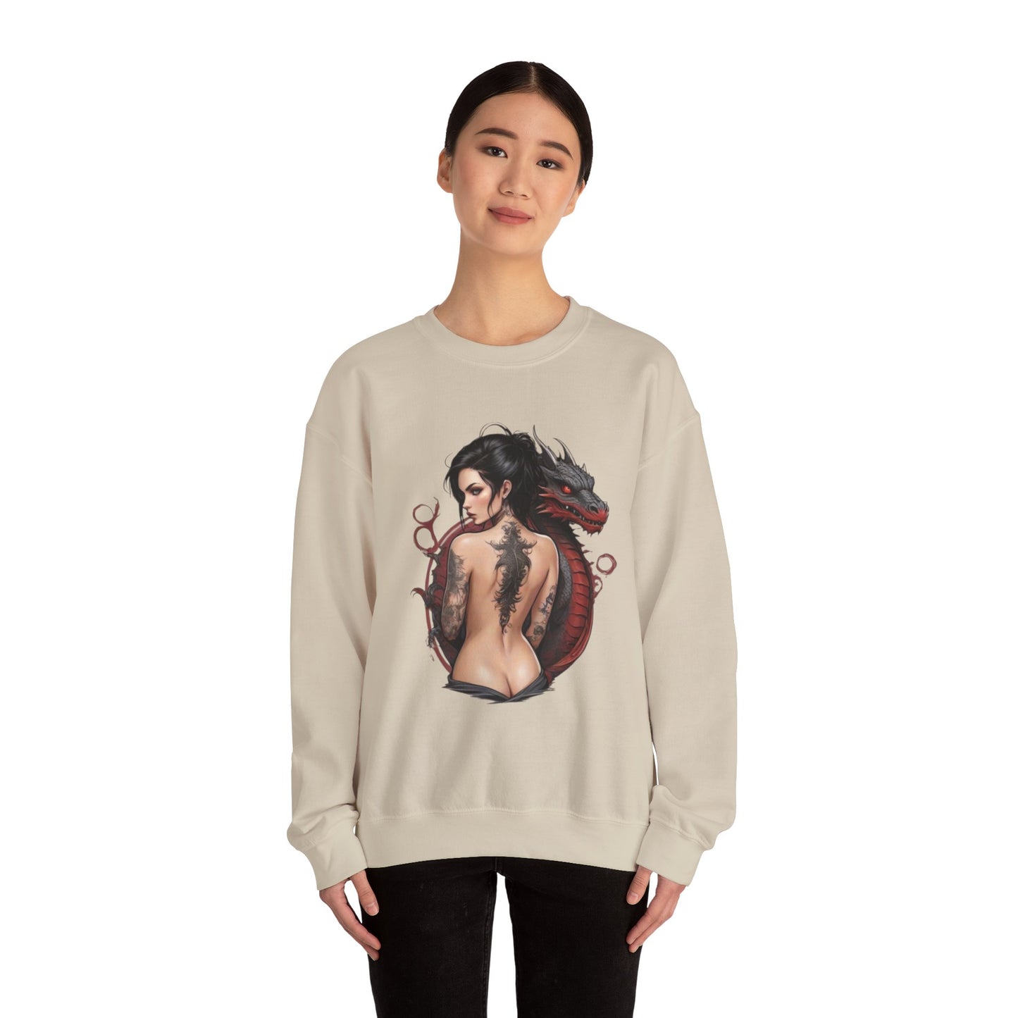 Mystical Dragon & Woman Unisex Graphic Sweatshirt