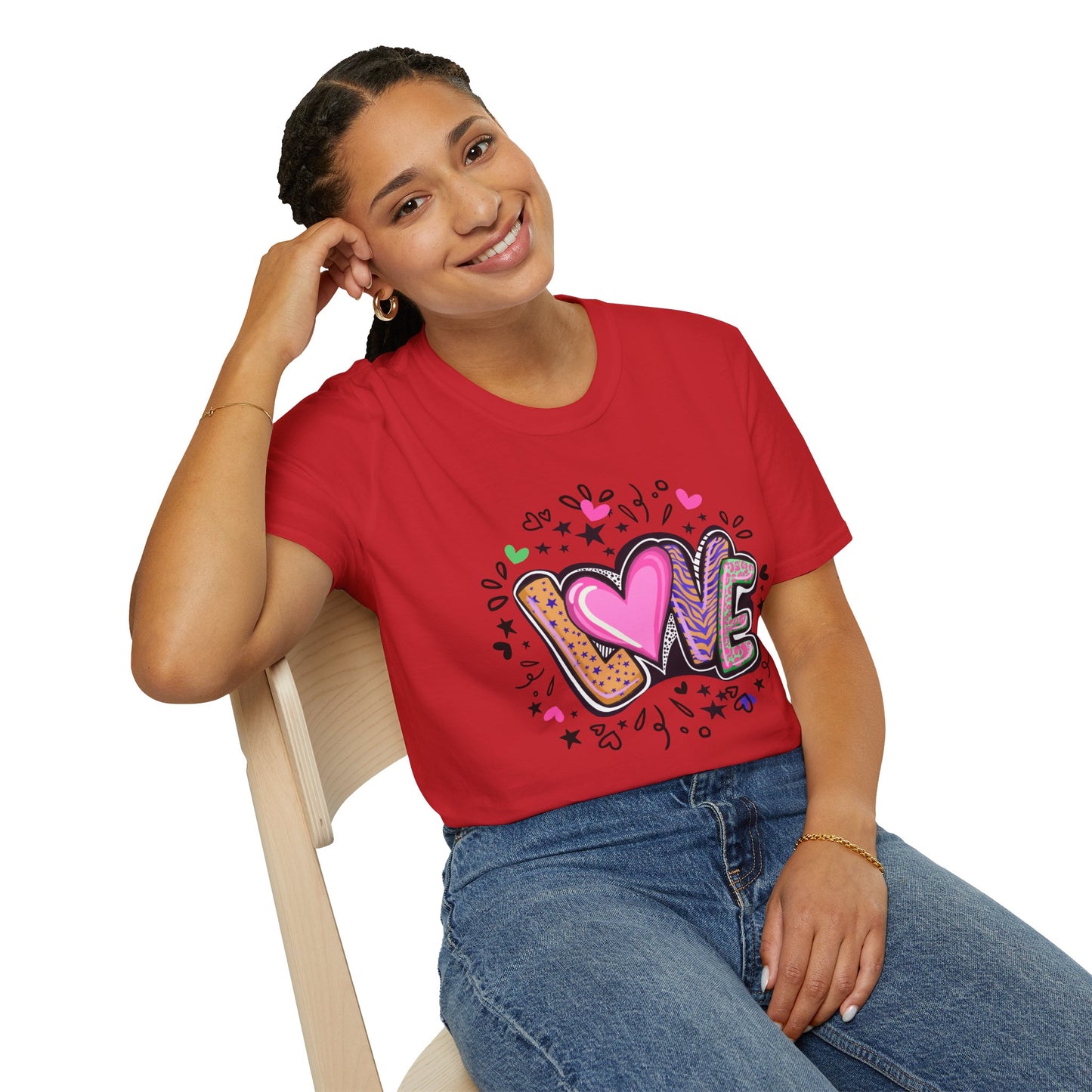 Colorful Love Graphic Unisex Softstyle T-Shirt