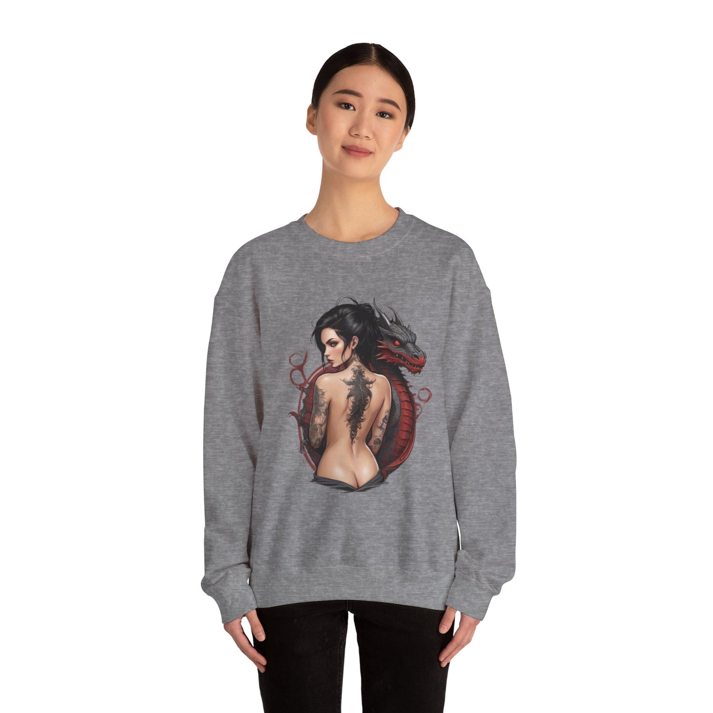 Mystical Dragon & Woman Unisex Graphic Sweatshirt