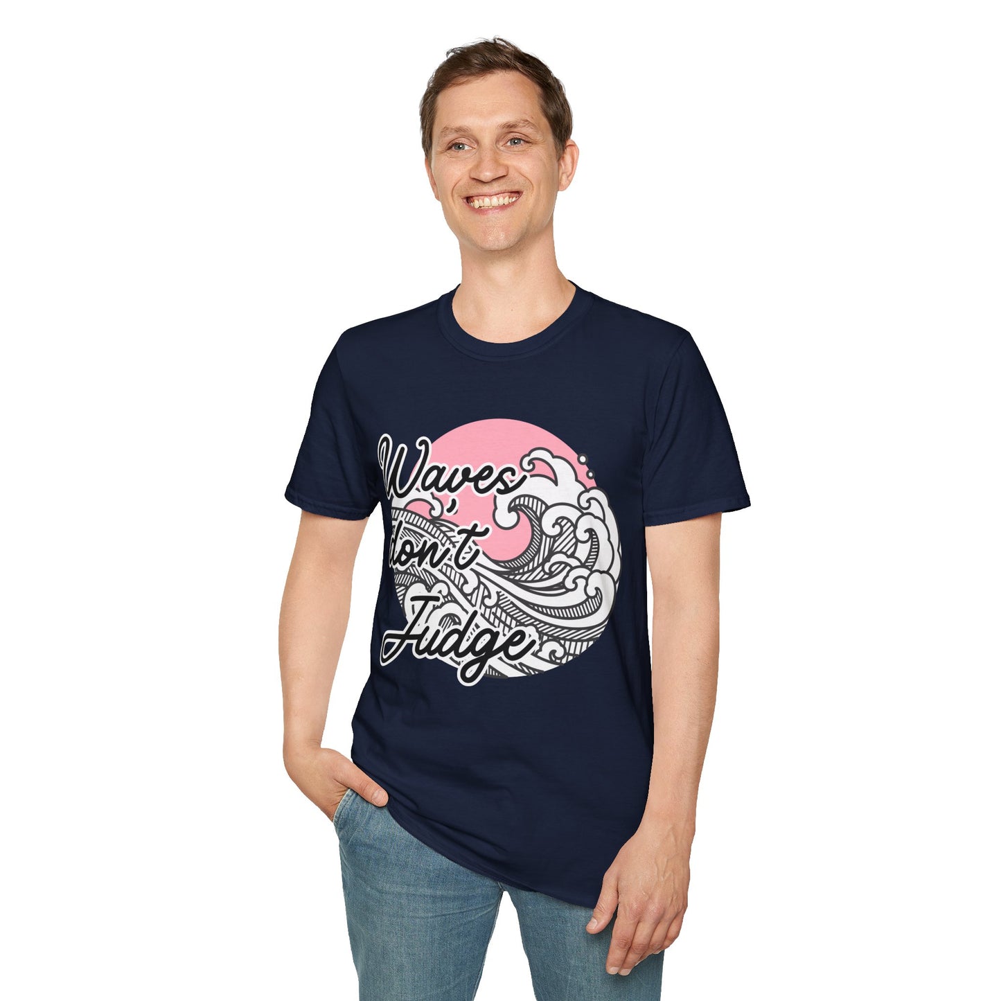 Waves Don't Judge Unisex Softstyle T-Shirt - Relaxed Summer Vibe Tee