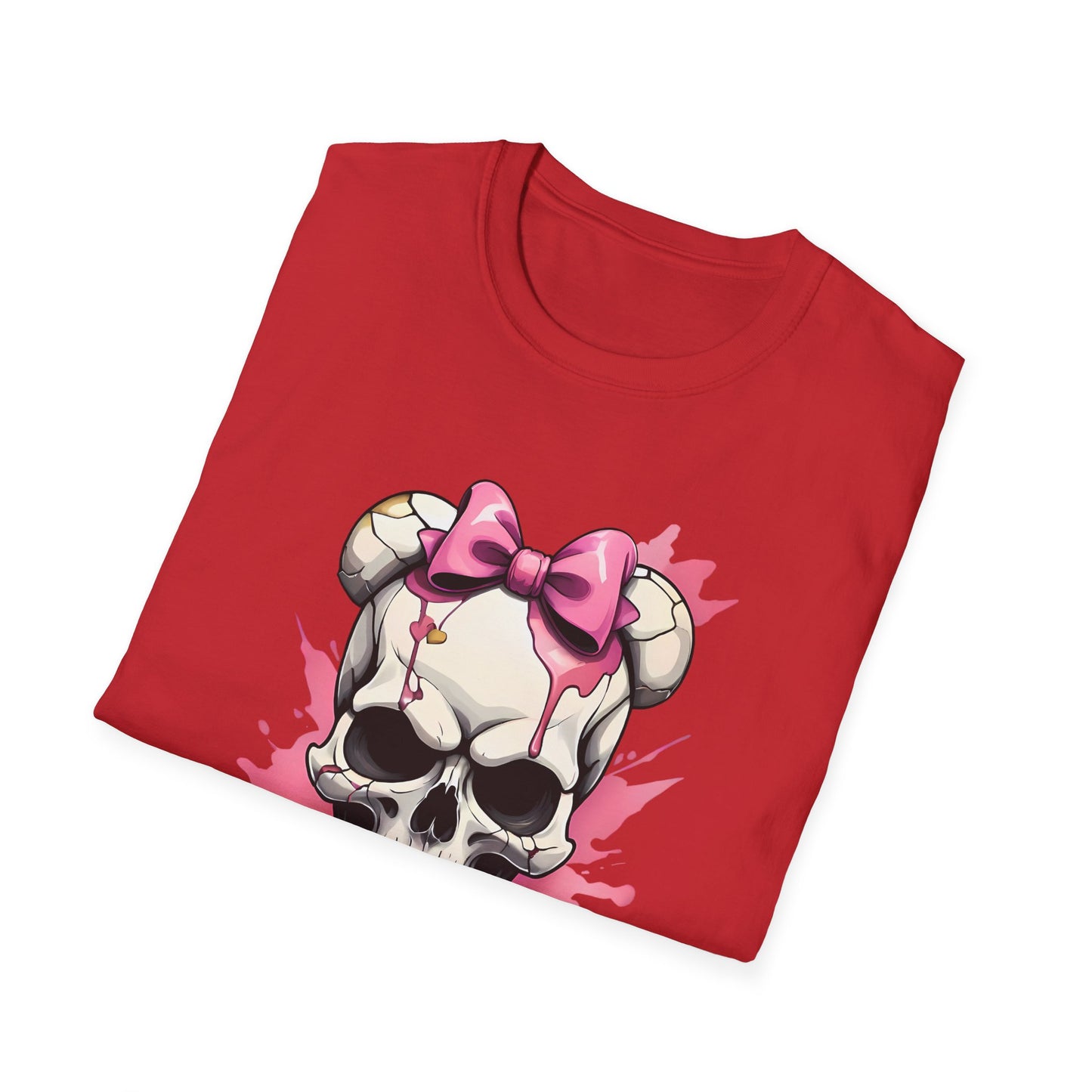 Skull Girl Graphic T-Shirt — Pink Bow Punk Skull Tee