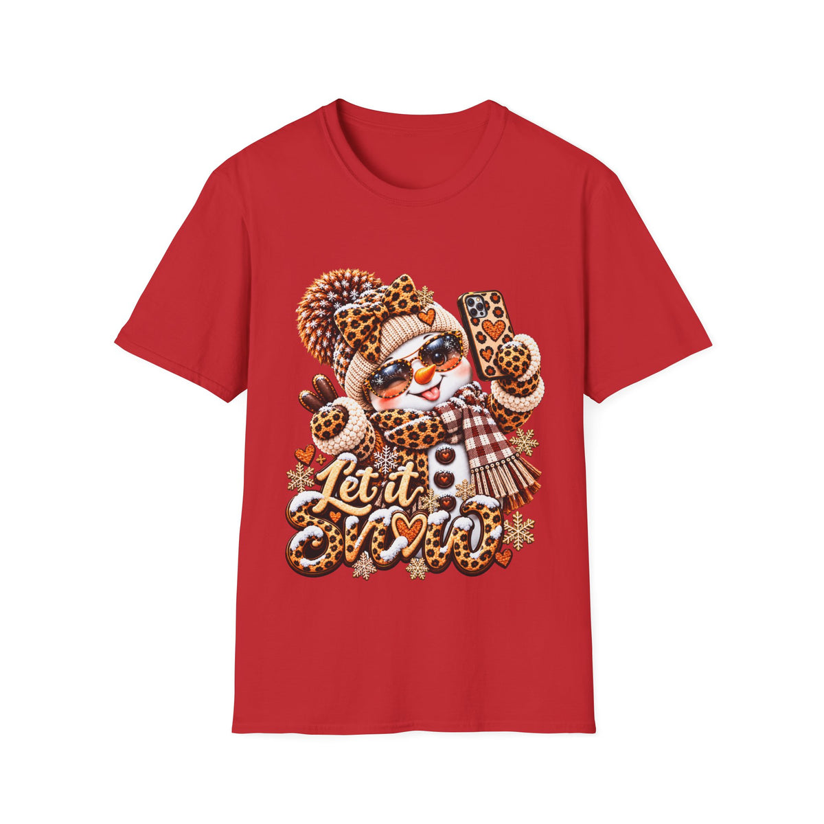 Let It Snow Leopard Christmas T-Shirt