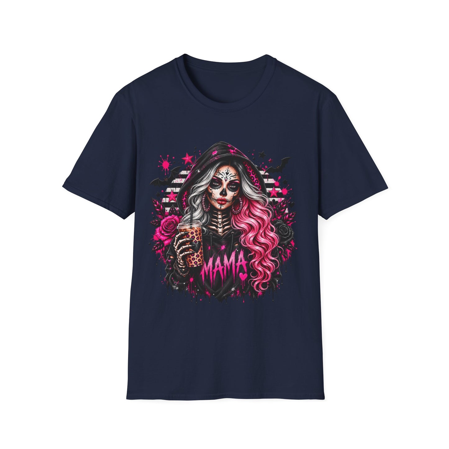 Dia de los Muertos Skull Girl T-Shirt — 'MAMA' Gothic Sugar Skull Tee