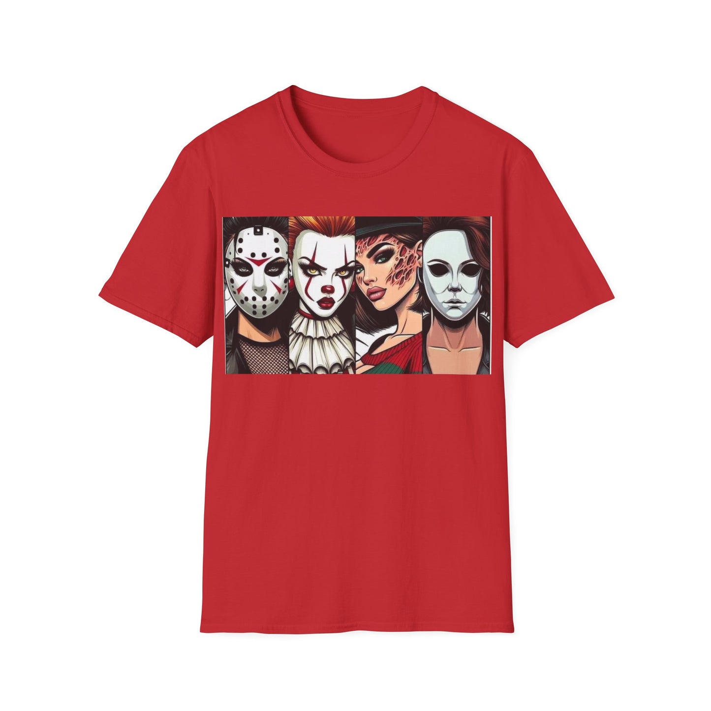 Horror Icons Graphic T-Shirt — Masks Collage Halloween Tee