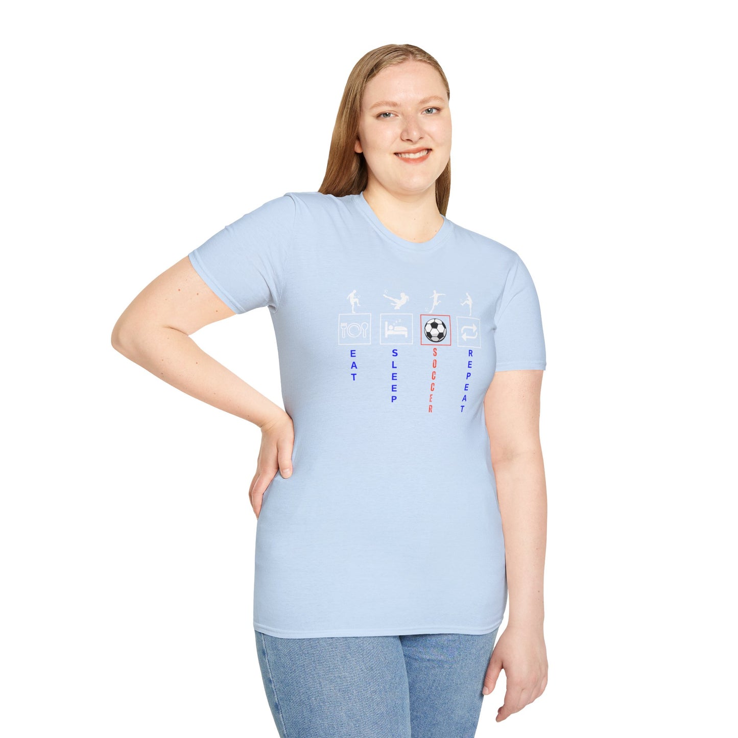 Eat Sleep Soccer Repeat Unisex Softstyle T-Shirt