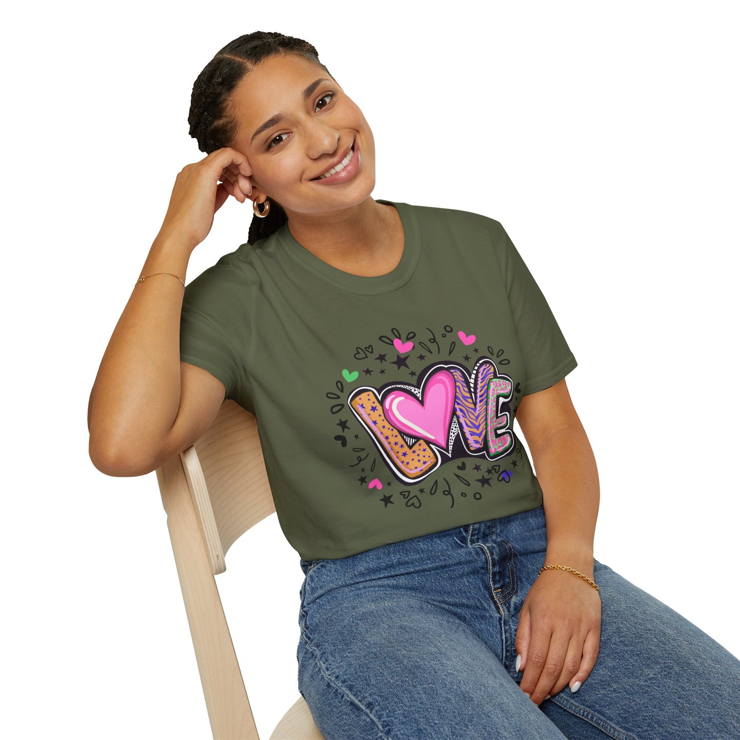 Colorful Love Graphic Unisex Softstyle T-Shirt