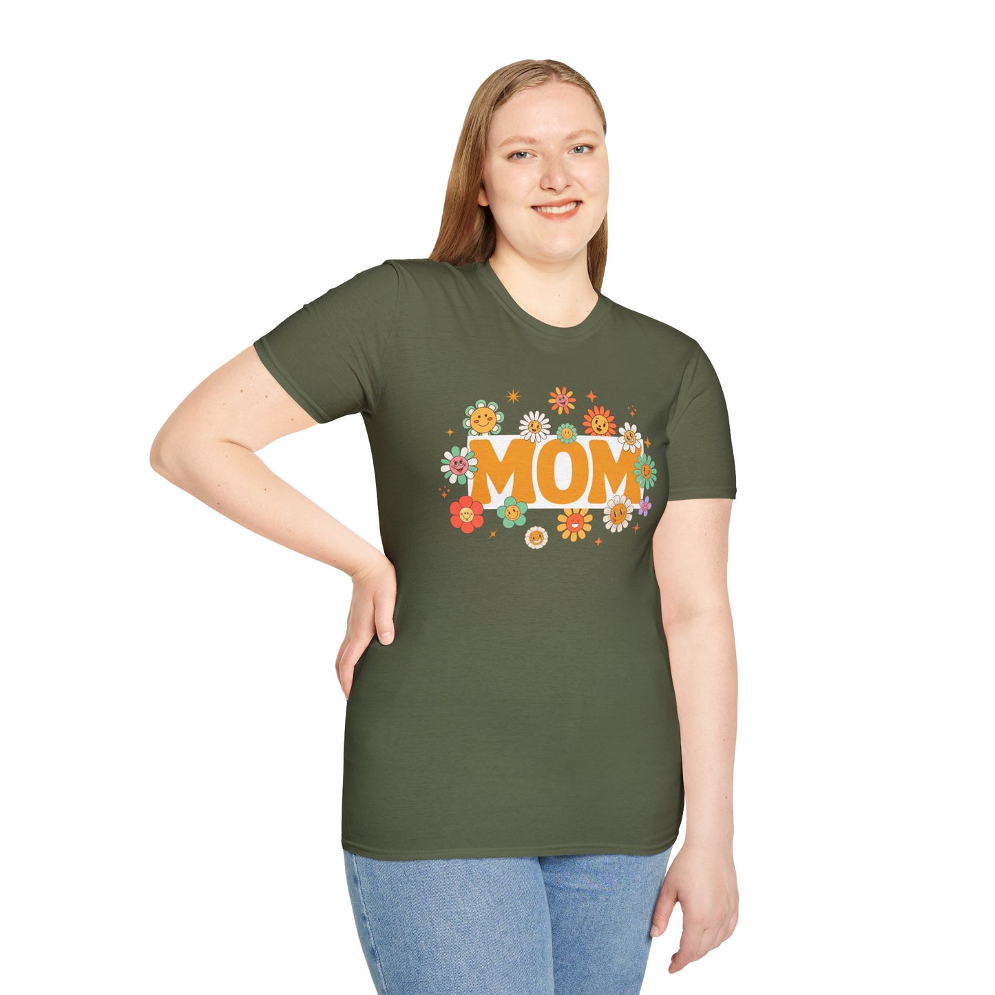 Flower Power Mom T-Shirt | Softstyle Tee for Mother's Day & Every Day