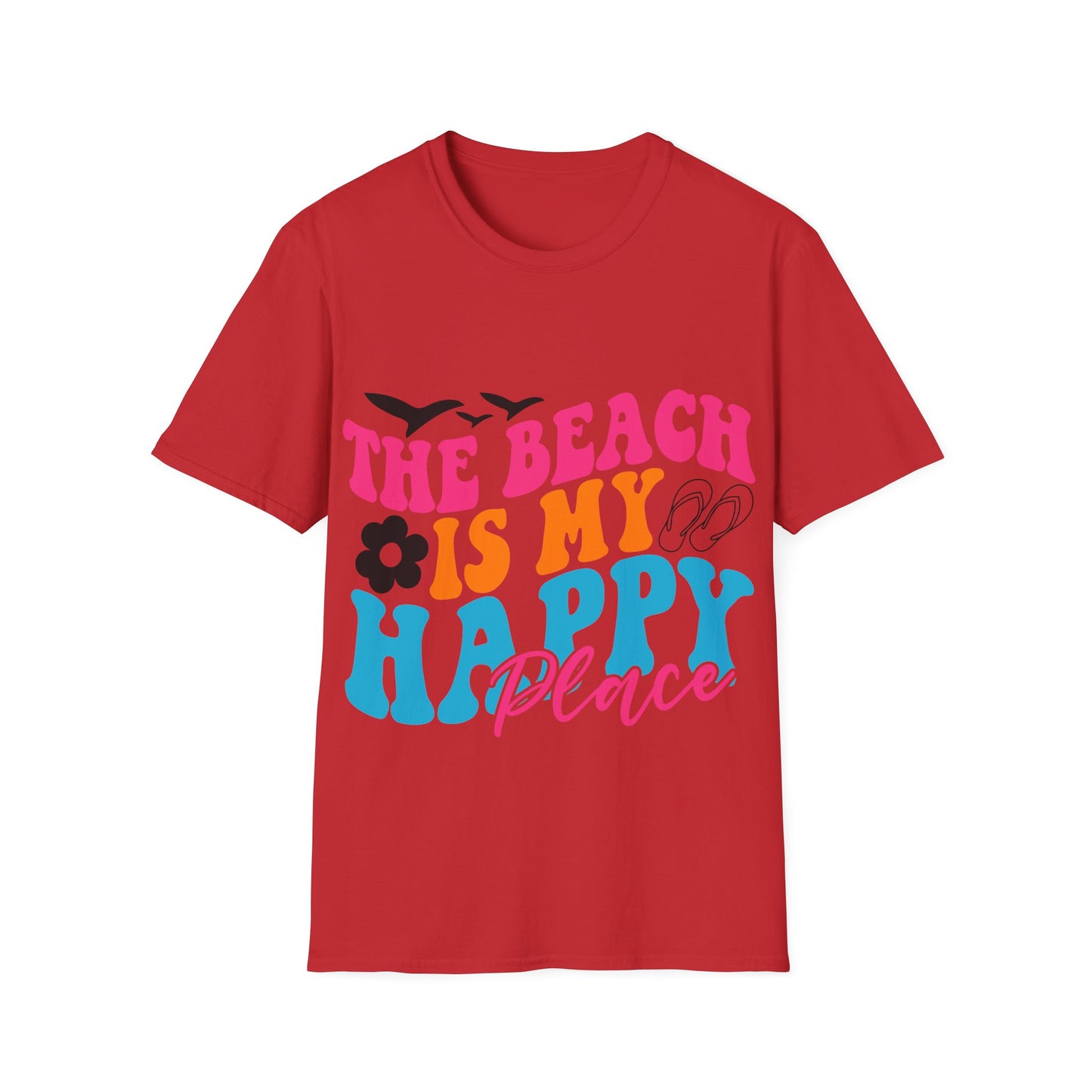 The Beach is my Happy Place ,Unisex Softstyle T-Shirt