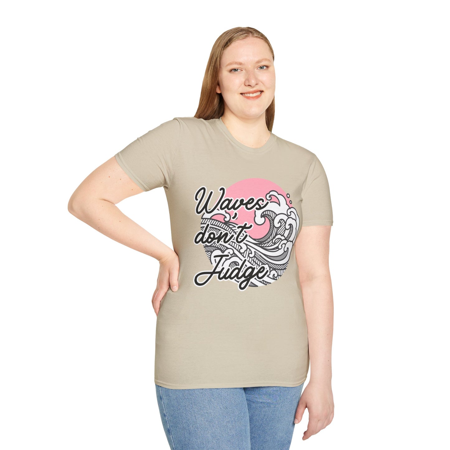 Waves Don't Judge Unisex Softstyle T-Shirt - Relaxed Summer Vibe Tee