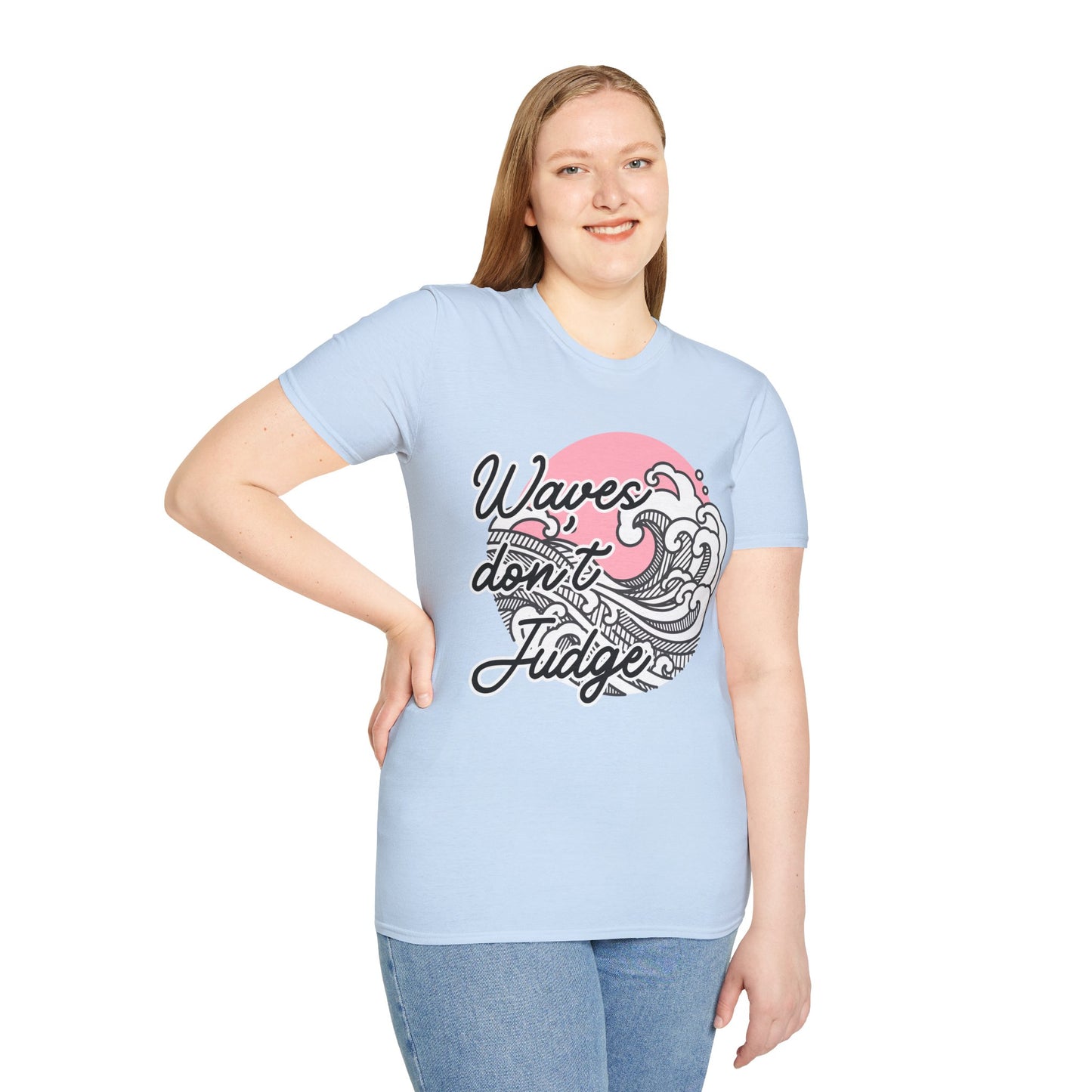 Waves Don't Judge Unisex Softstyle T-Shirt - Relaxed Summer Vibe Tee