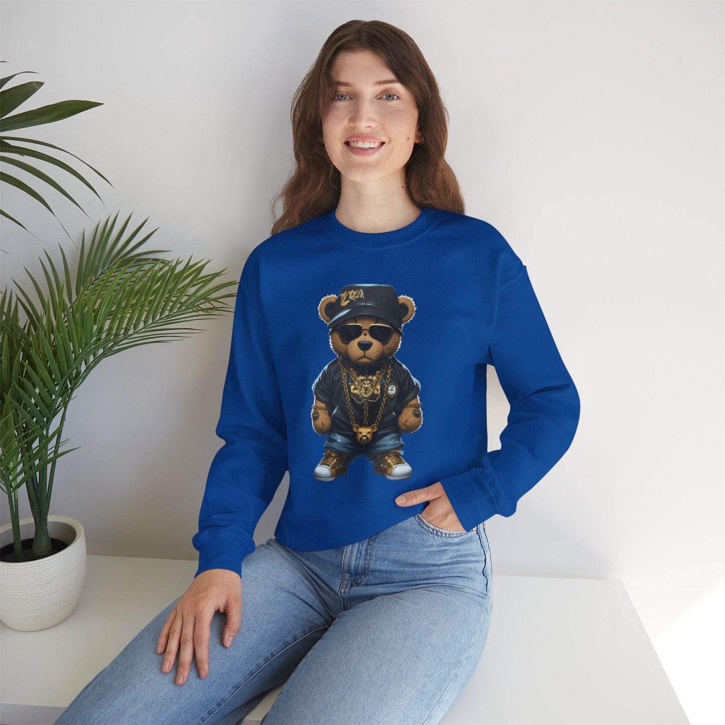 Blinged-Out Bear Graphic Sweatshirt