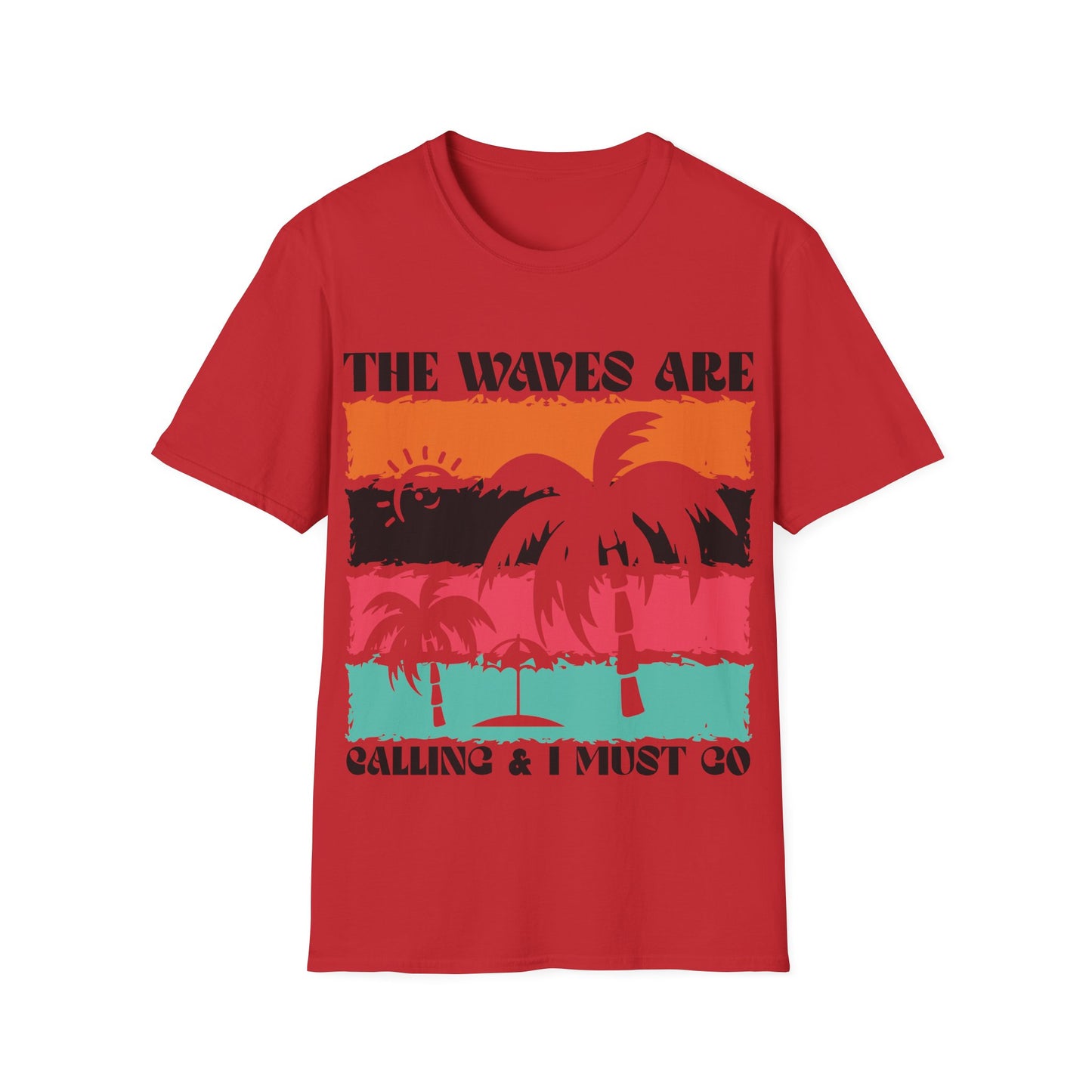 The Waves Are Calling T-Shirt – Retro Palm Beach Surf Tee