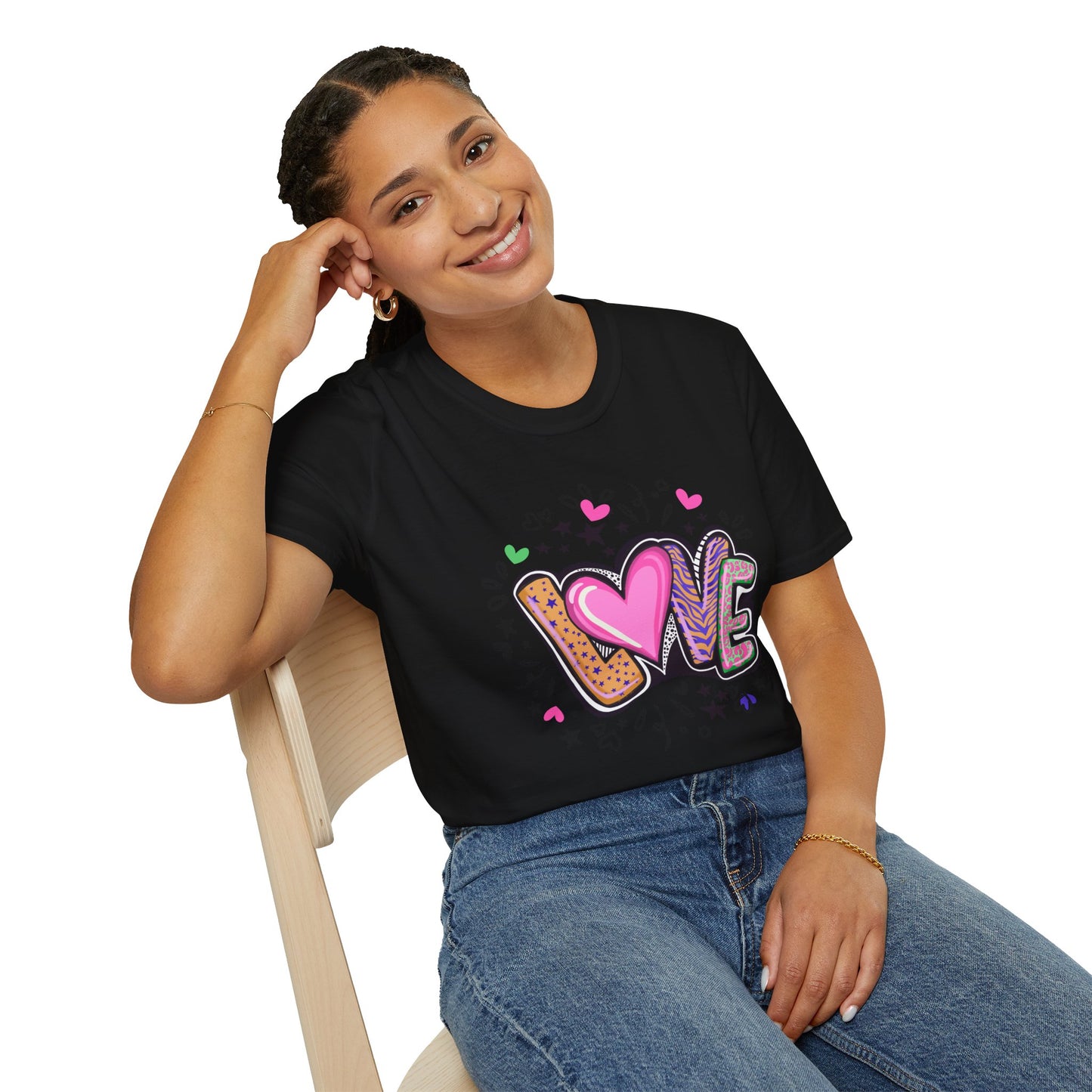 Colorful Love Graphic Unisex Softstyle T-Shirt