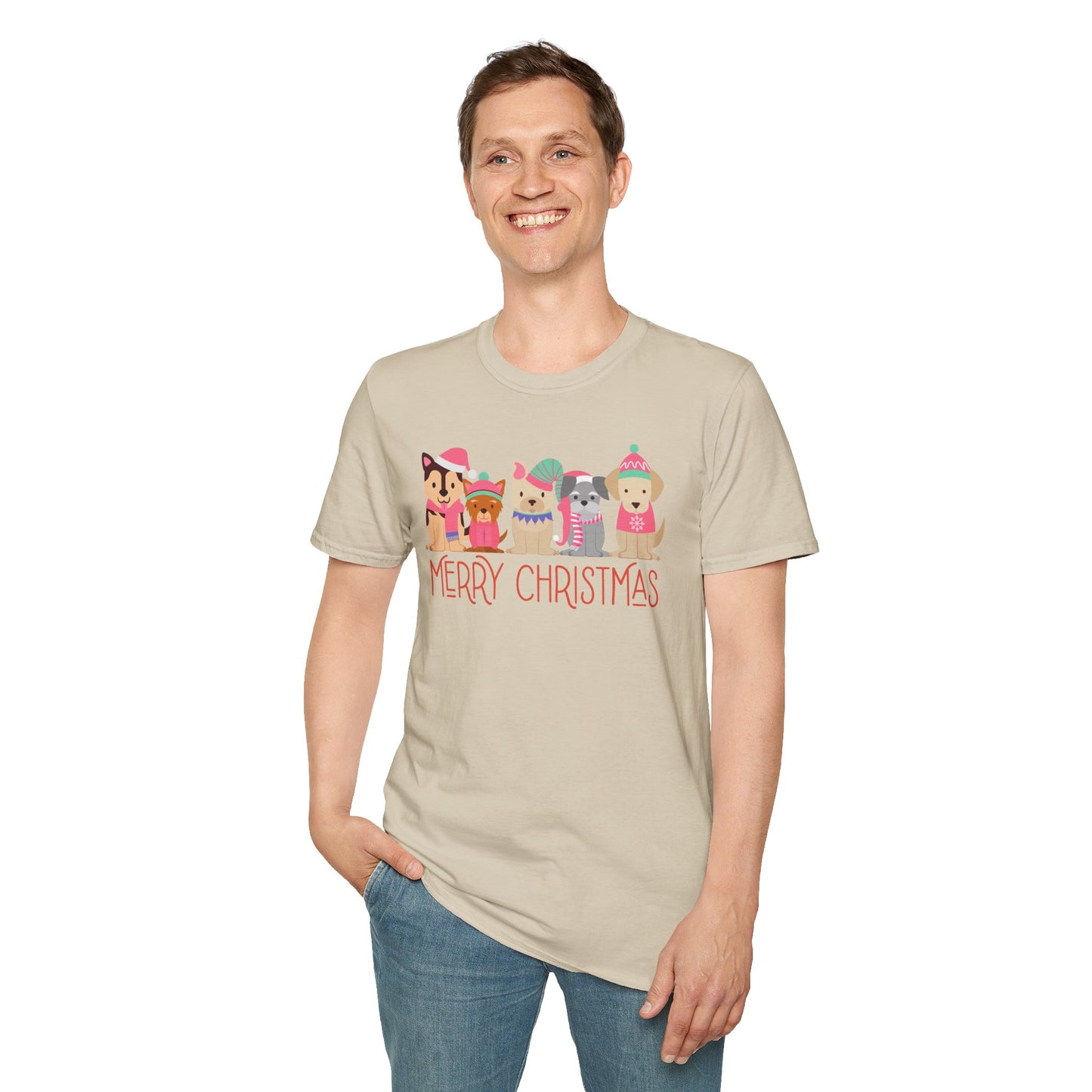 Cute Dogs Merry Christmas Unisex T-Shirt