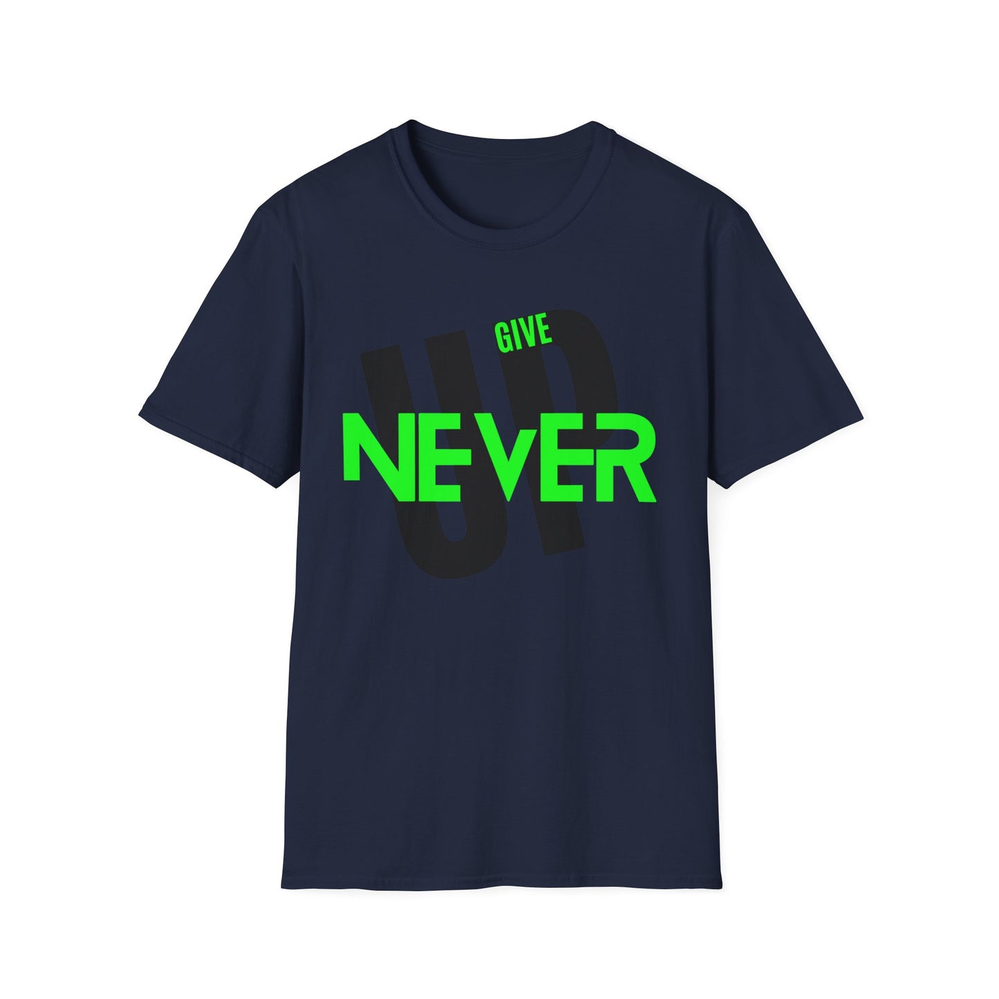 Motivational Unisex Softstyle T-Shirt - 'Never Give Up' Inspiration