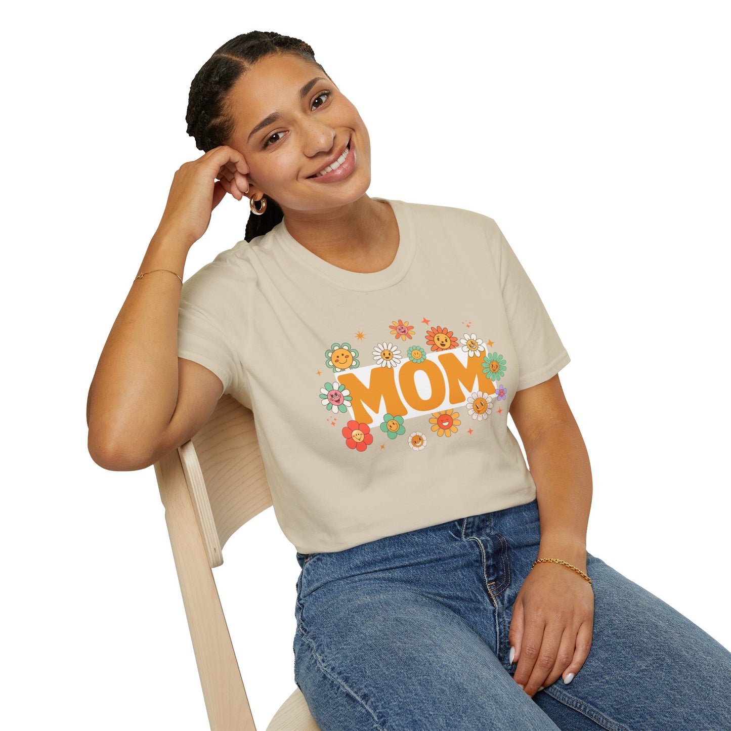 Flower Power Mom T-Shirt | Softstyle Tee for Mother's Day & Every Day