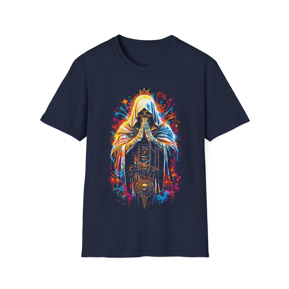 Mystical Hooded Figure Graphic T-Shirt