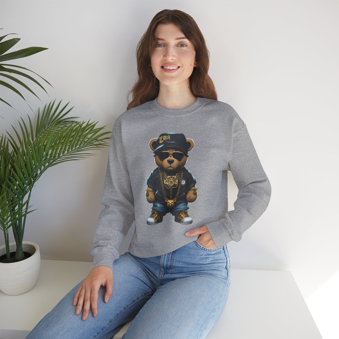 Blinged-Out Bear Graphic Sweatshirt