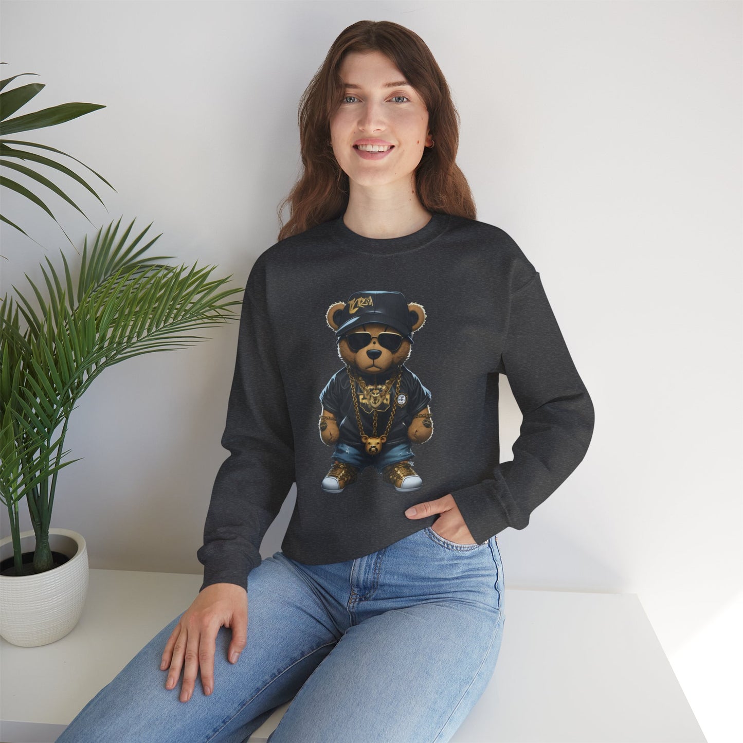 Blinged-Out Bear Graphic Sweatshirt