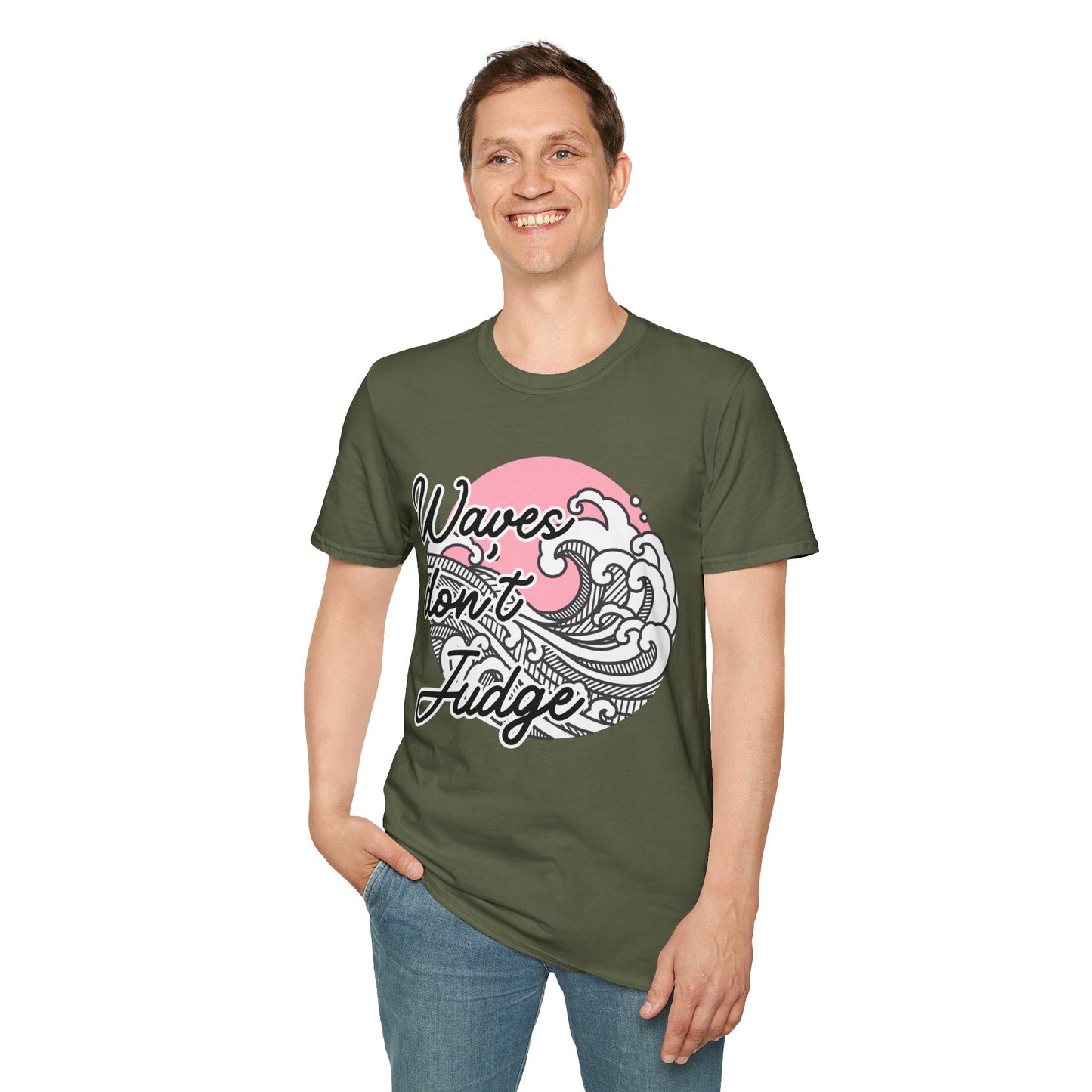 Waves Don't Judge Unisex Softstyle T-Shirt - Relaxed Summer Vibe Tee