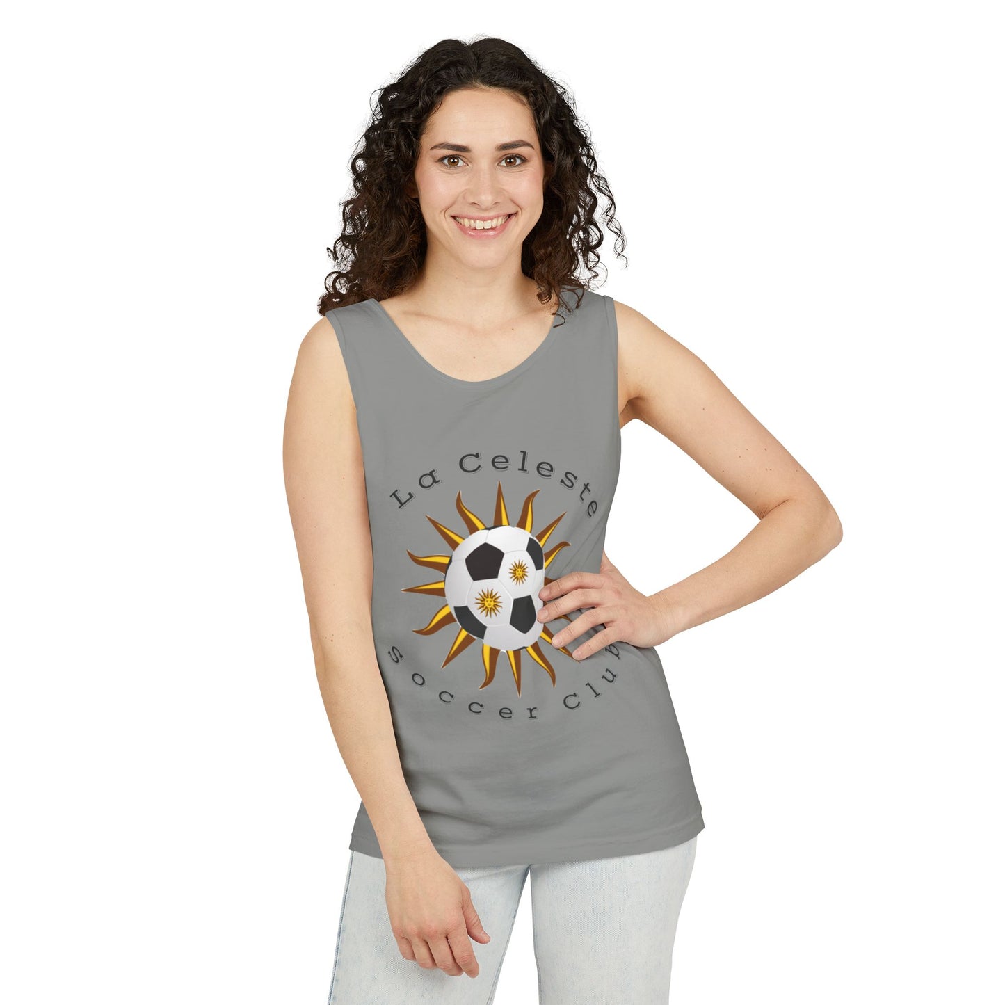 La Celeste Soccer Club Unisex Tank Top, Custom Soccer Team Top, Casual Athletic Wear, Summer Graphic Tee, Gifts for Soccer Lovers