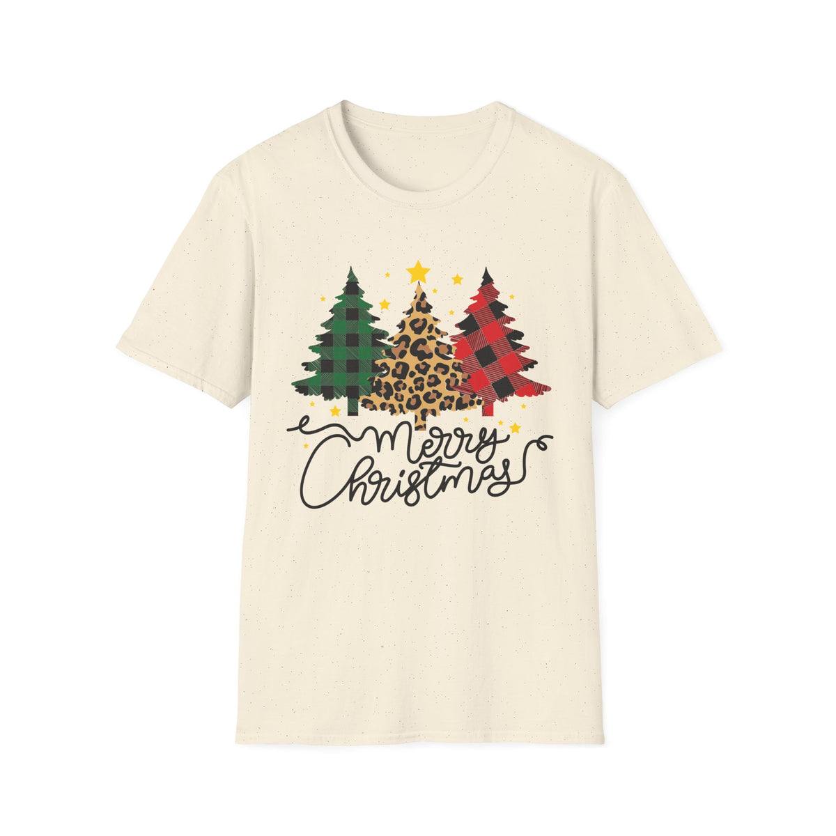 Christmas Buffalo Plaid & Leopard Tree T-Shirt — Merry Christmas Graphic Tee