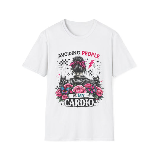 Avoiding People Is My Cardio T-Shirt – Funny Introvert Graphic Tee