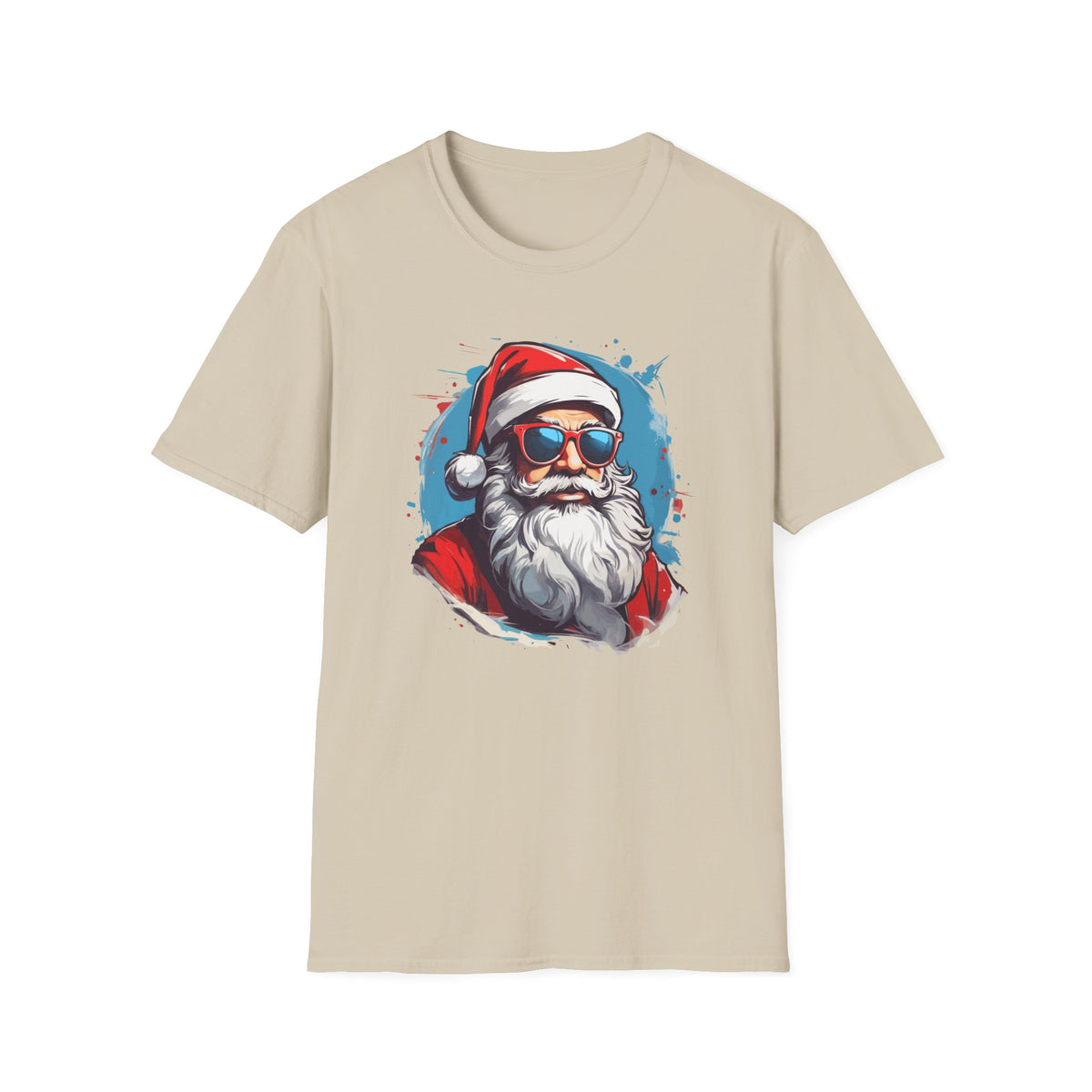 Cool Sunglasses Santa T-Shirt — Retro Hipster Christmas Tee