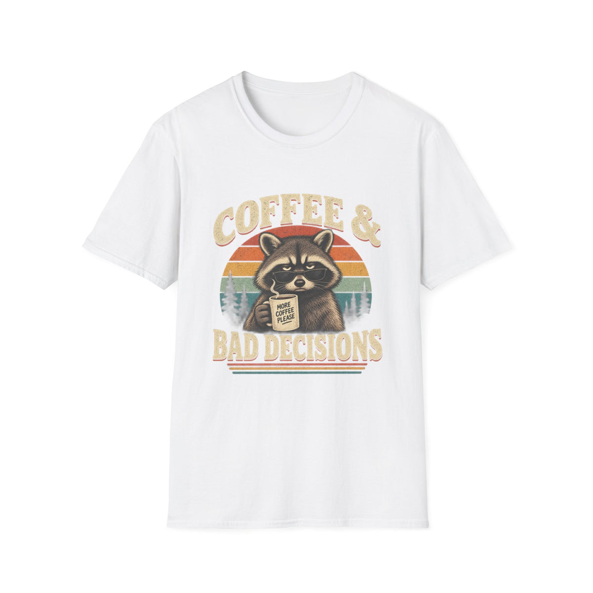 Coffee & Bad Decisions Raccoon T-Shirt