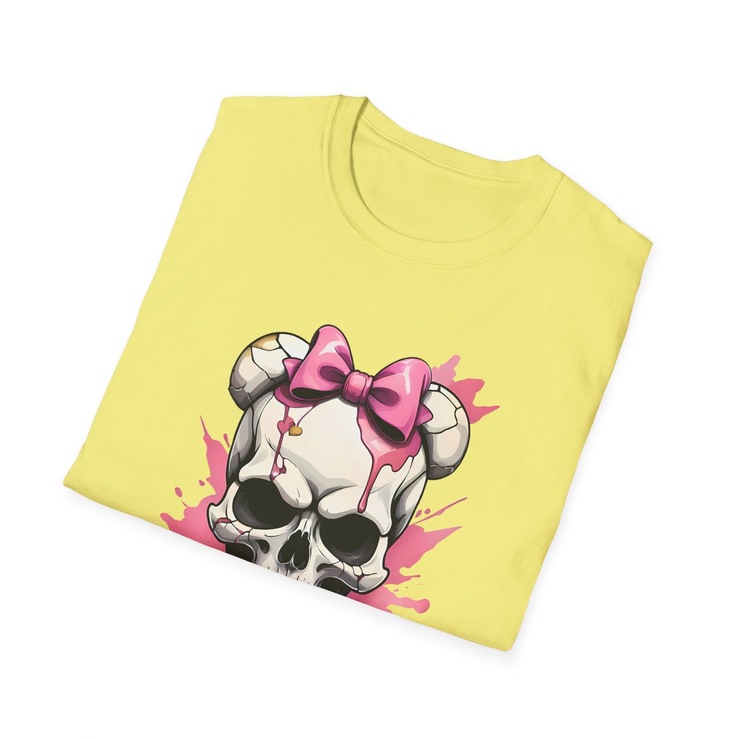 Skull Girl Graphic T-Shirt — Pink Bow Punk Skull Tee