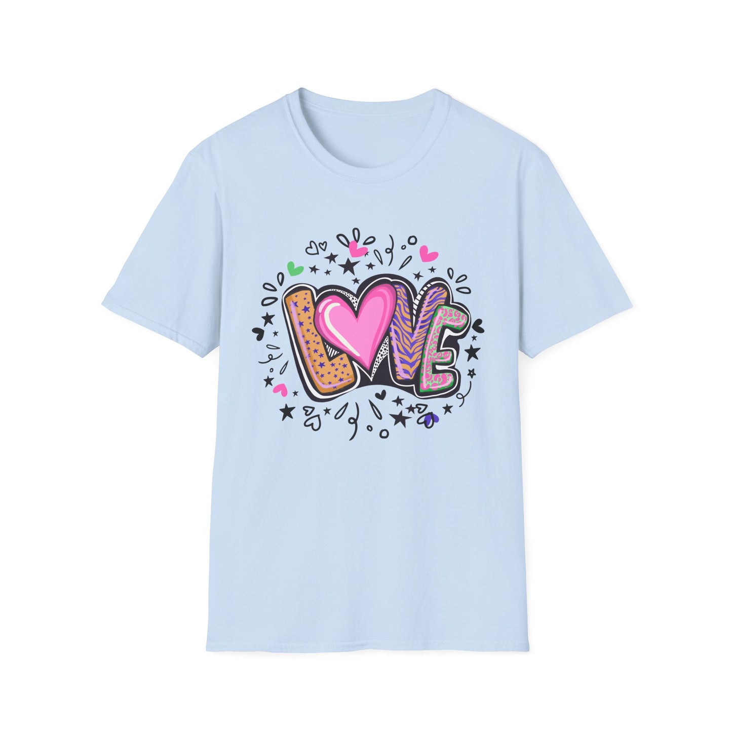 Colorful Love Graphic Unisex Softstyle T-Shirt
