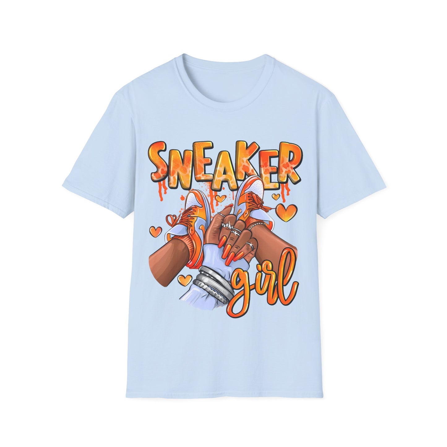 Sneaker Girl T-Shirt – Cute Orange Graphic Tee for Sneaker Lovers