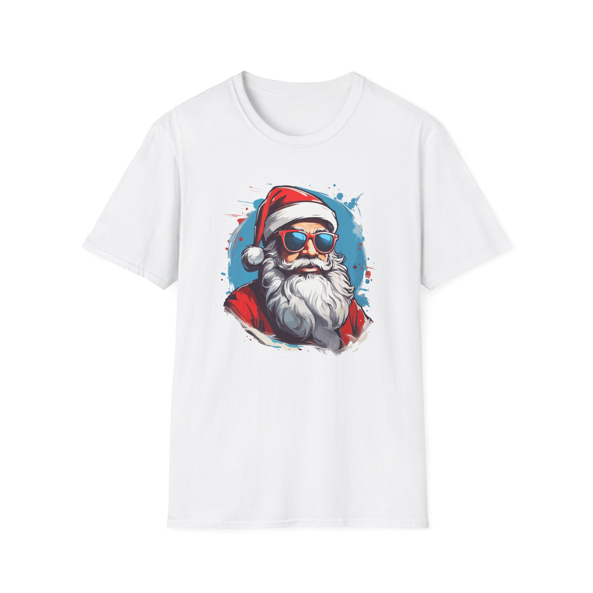 Cool Sunglasses Santa T-Shirt — Retro Hipster Christmas Tee