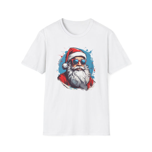 Cool Sunglasses Santa T-Shirt — Retro Hipster Christmas Tee