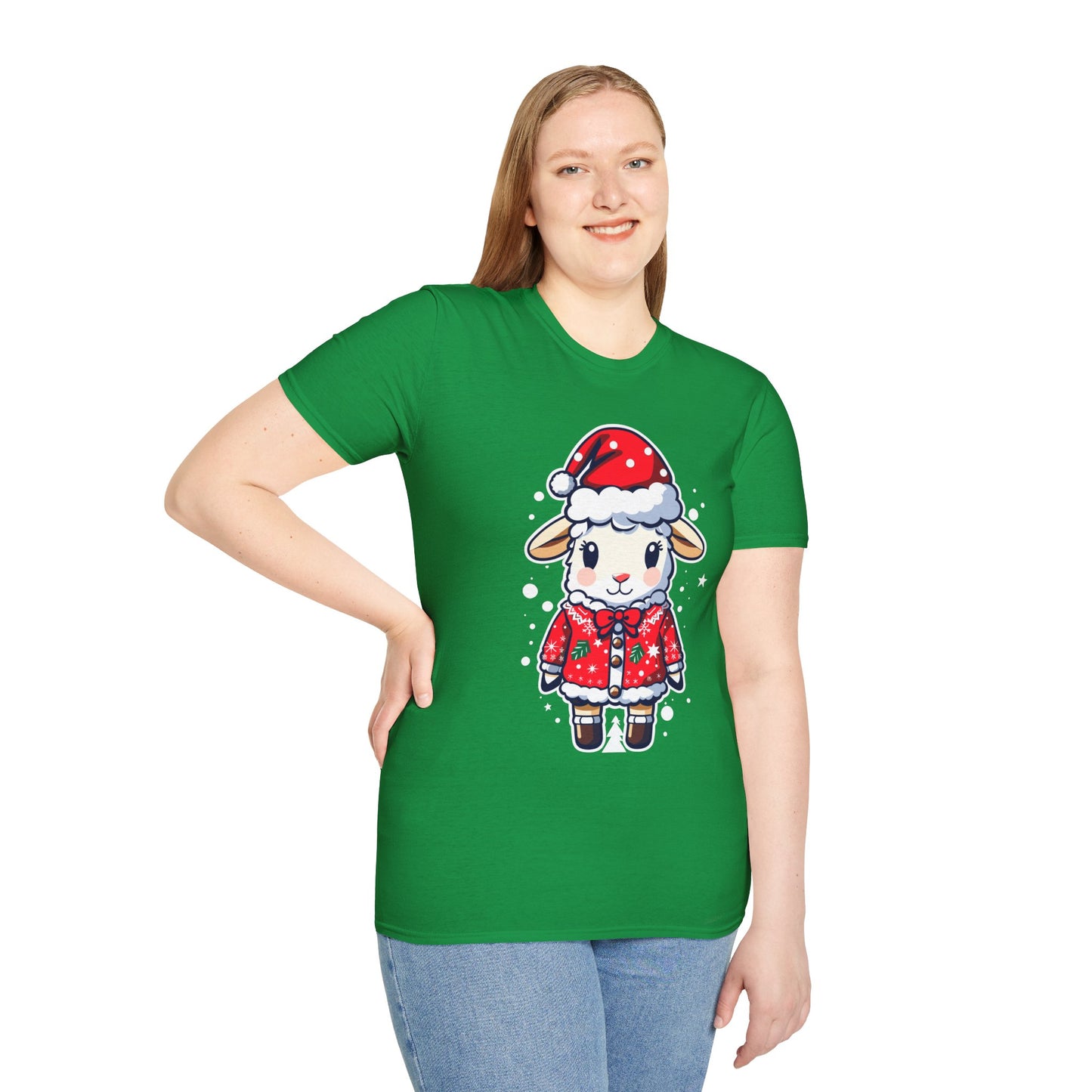 Merry & Bright: Cute Lamb in Holiday Style Tee