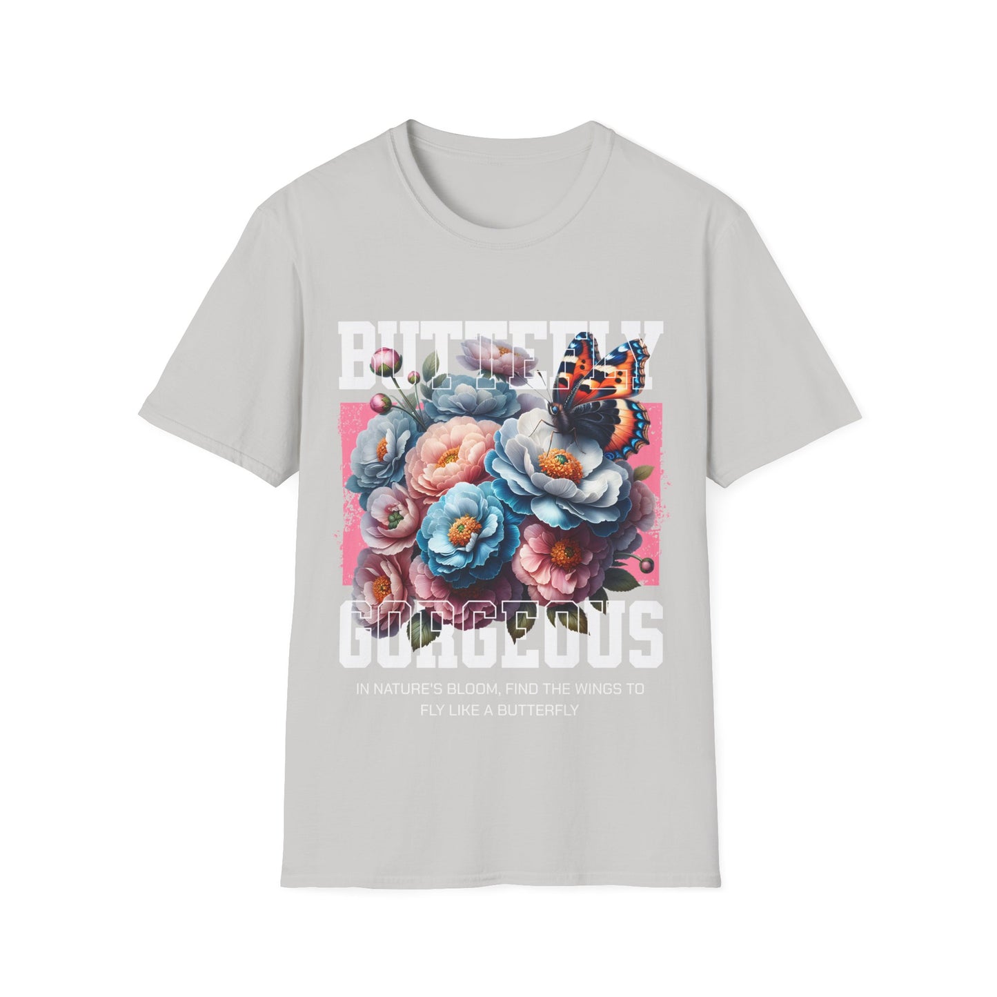 Butterfly Gorgeous Floral T-Shirt — Vintage Rose & Monarch Graphic Tee