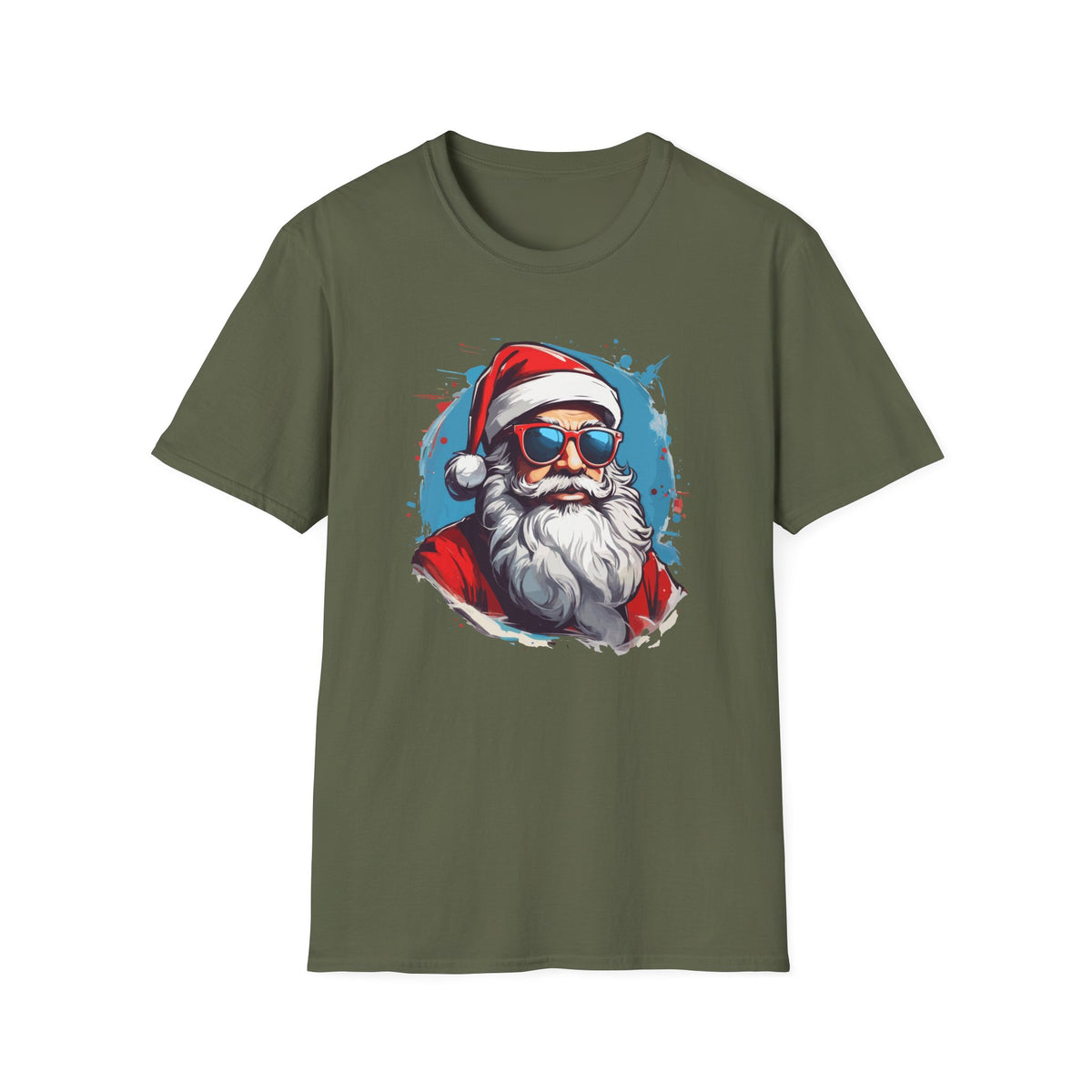 Cool Sunglasses Santa T-Shirt — Retro Hipster Christmas Tee
