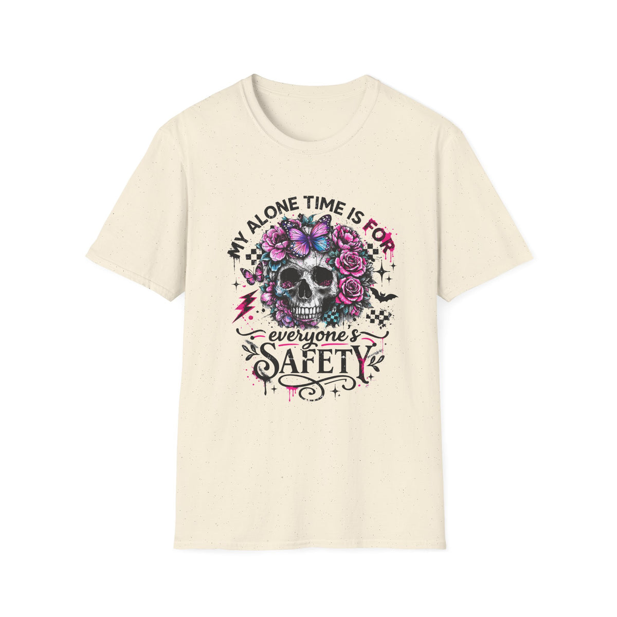Skull Floral 'My Alone Time Is For Everyone's Safety' T-Shirt