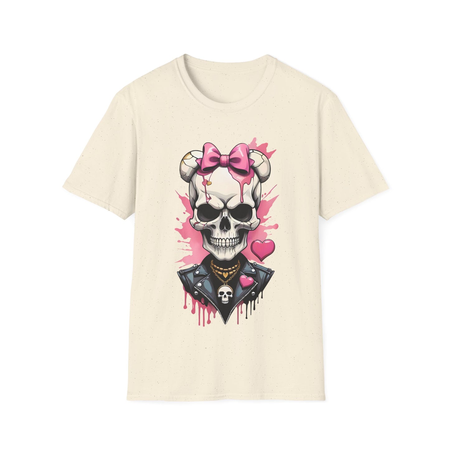 Skull Girl Graphic T-Shirt — Pink Bow Punk Skull Tee