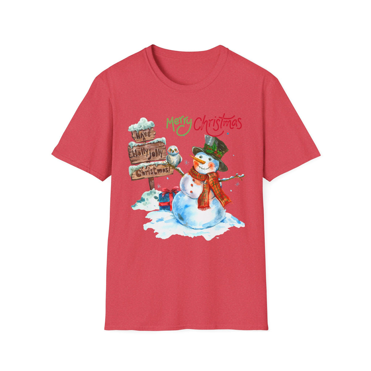Merry Christmas Snowman T-Shirt — Festive Holiday Graphic Tee