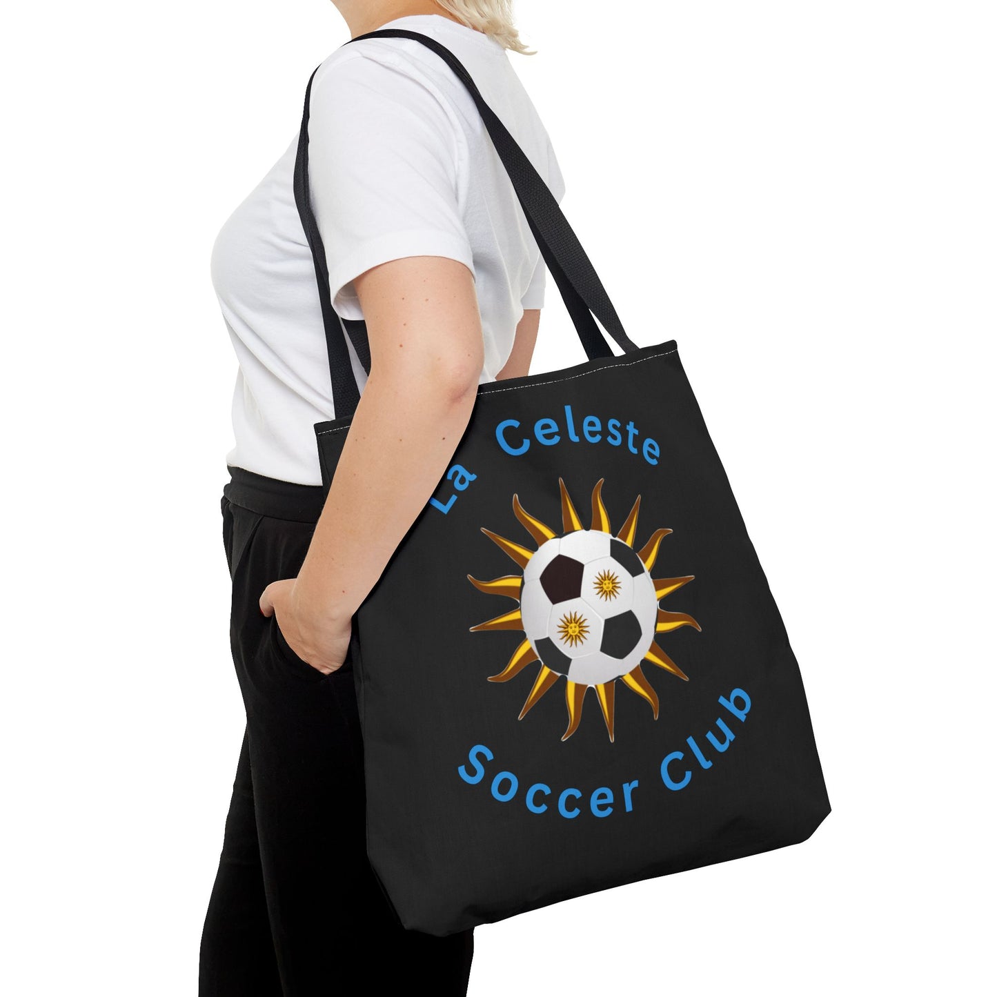 La Celeste S.C. Black Tote Bag | Más que un club una Familia!
