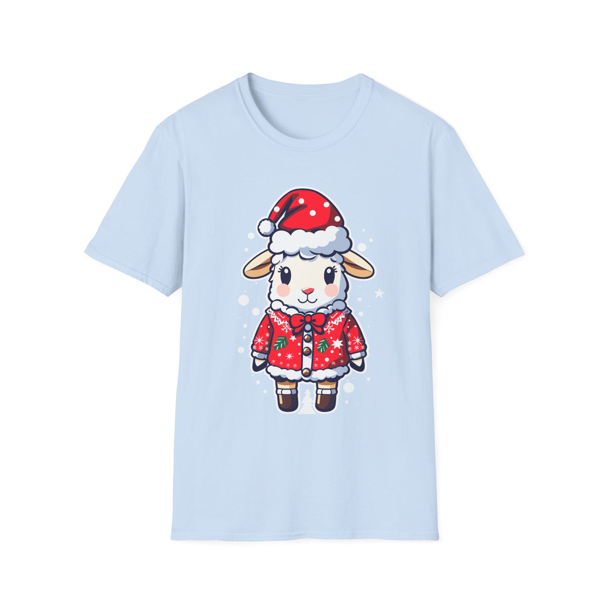 Sheep in Santa Hat T‑Shirt — Cute Christmas Lamb Holiday Tee
