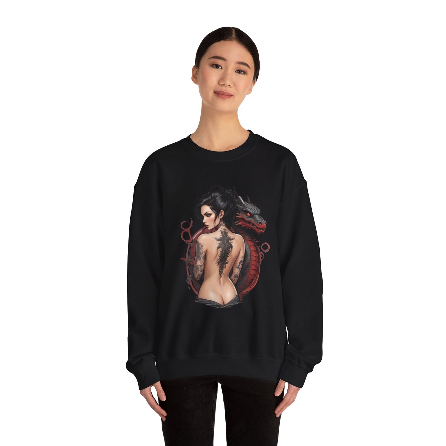 Mystical Dragon & Woman Unisex Graphic Sweatshirt