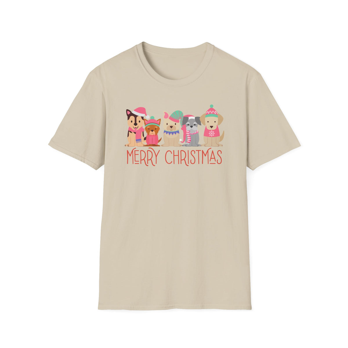 Merry Christmas Dogs T-Shirt — Cute Holiday Puppies Graphic Tee