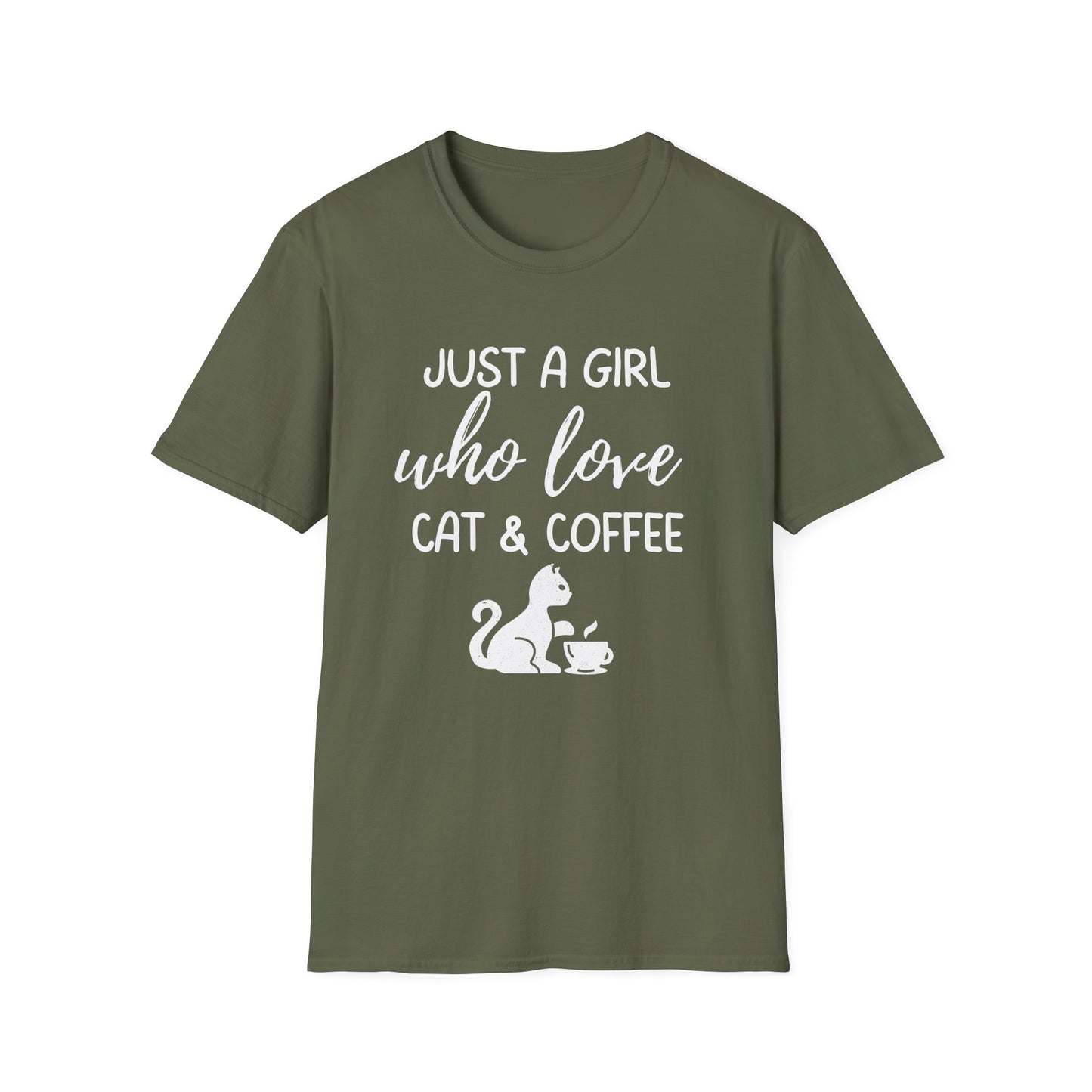 Just a Girl Who Loves Cat & Coffee Softstyle T-Shirt