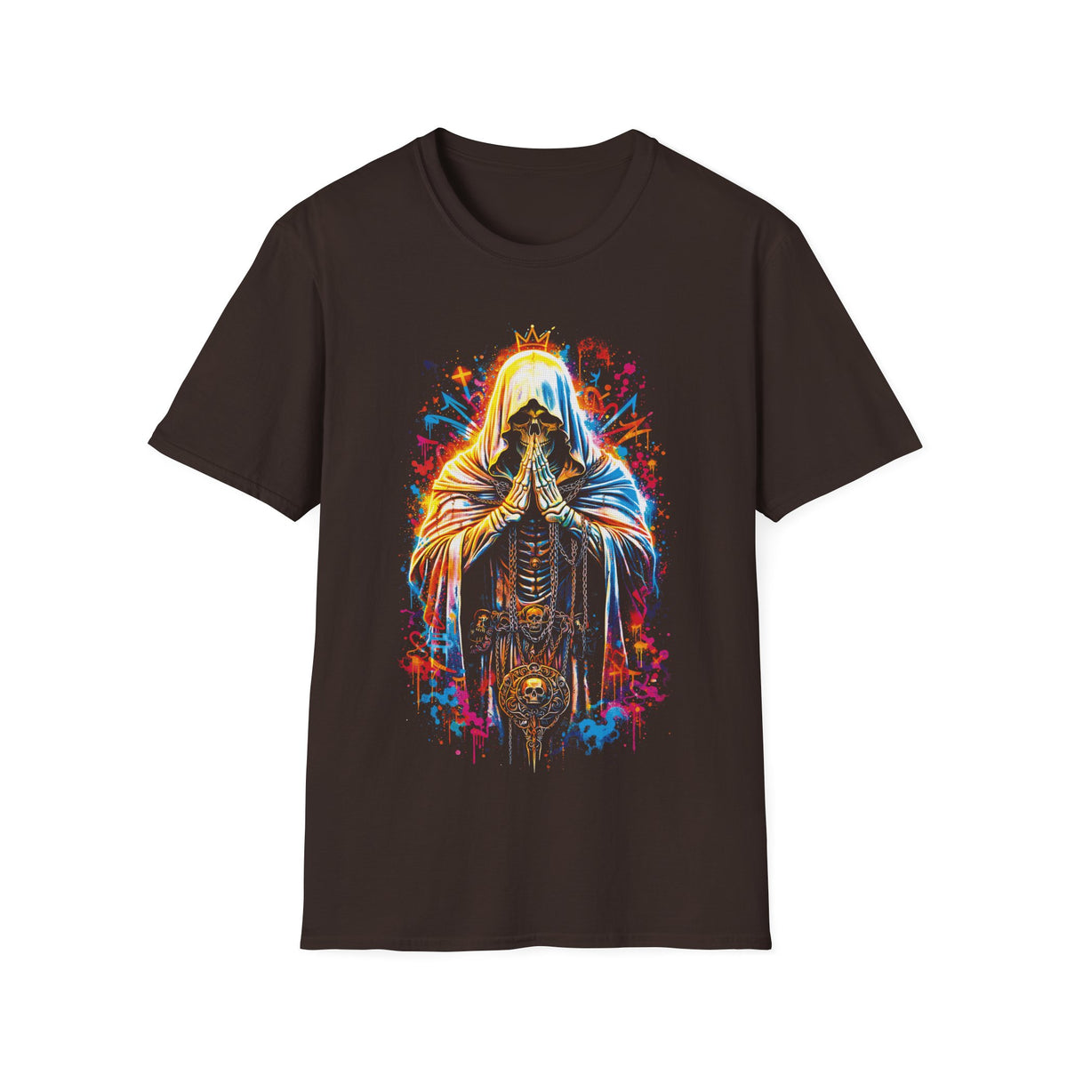 Mystical Hooded Figure Graphic T-Shirt