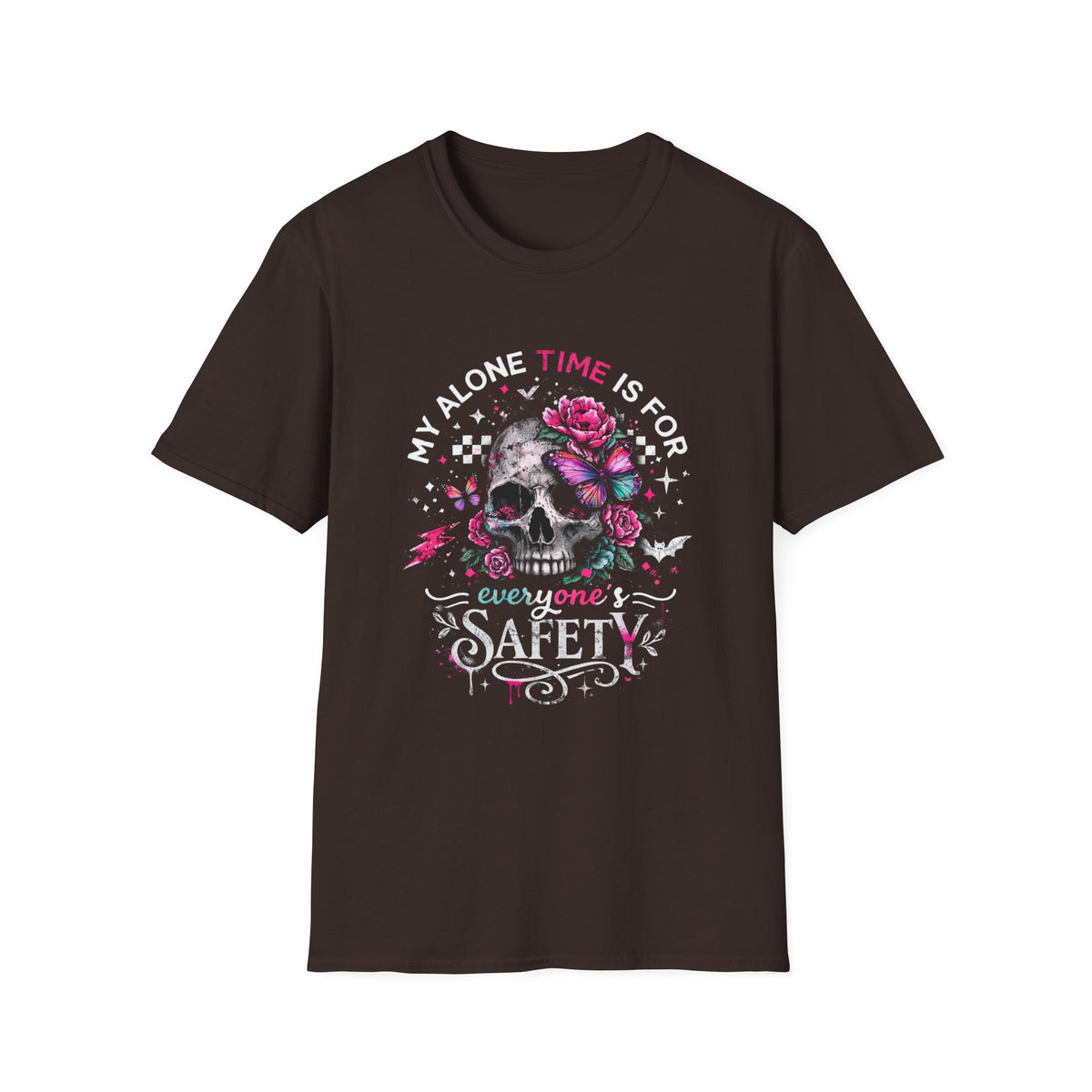 Skull Floral 'My Alone Time Is For Everyone's Safety' T-Shirt