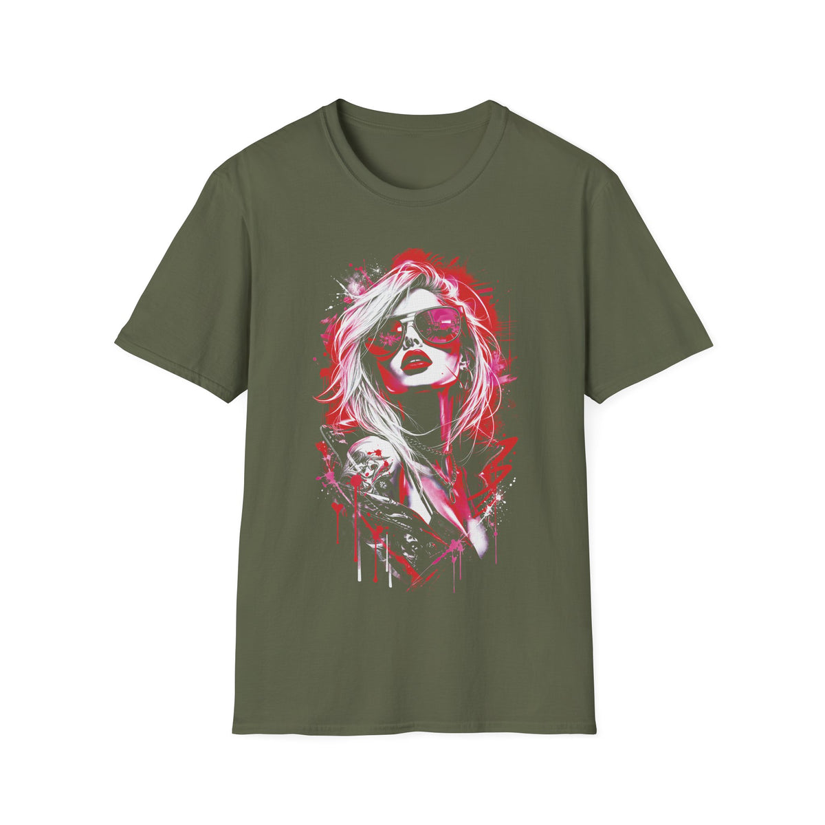 Gothic Red & White Portrait T-Shirt